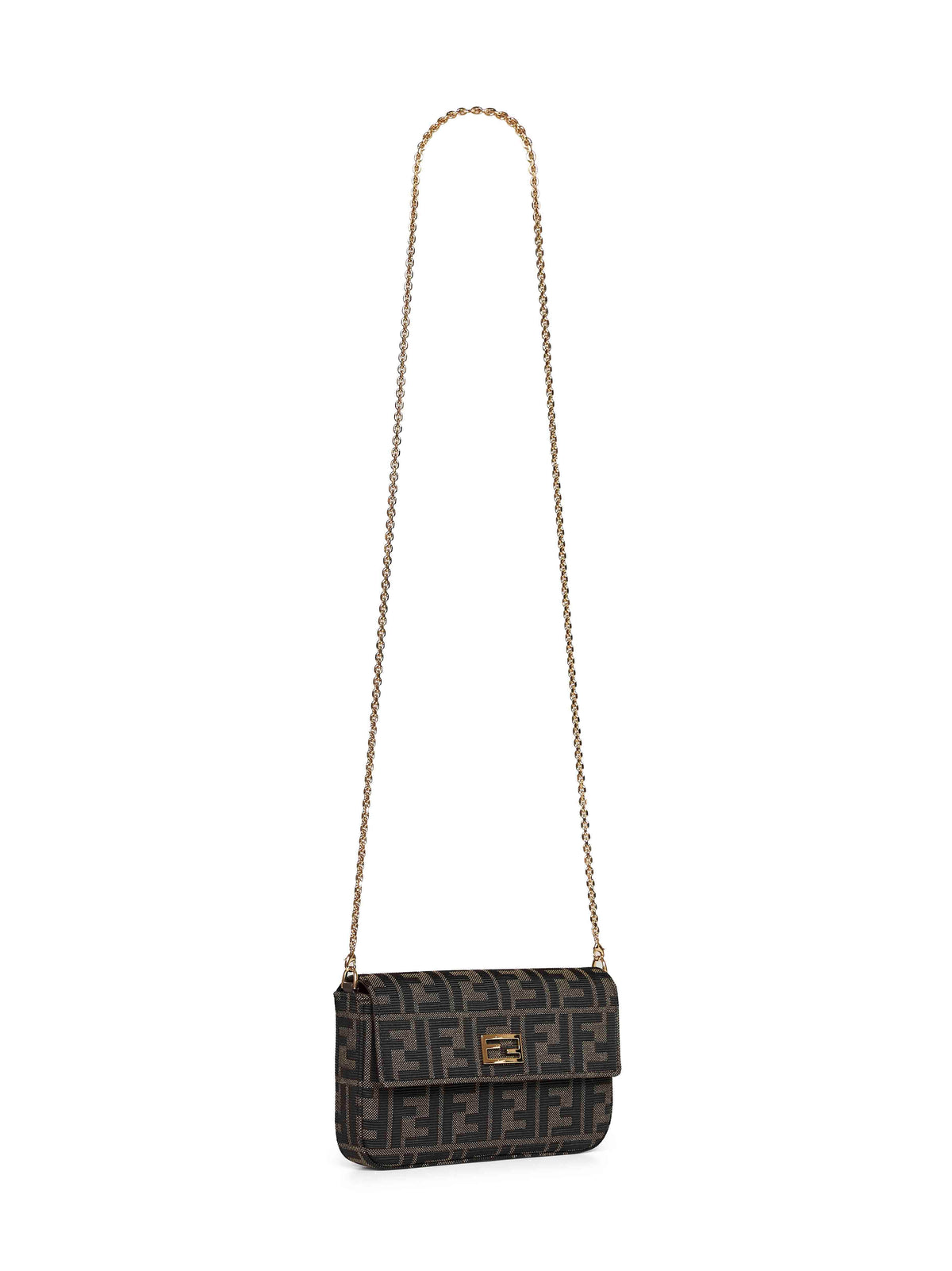 Fendi Women Tobacco Brown Wallet On Chain Tube Compact Wallet On Chain FENDI