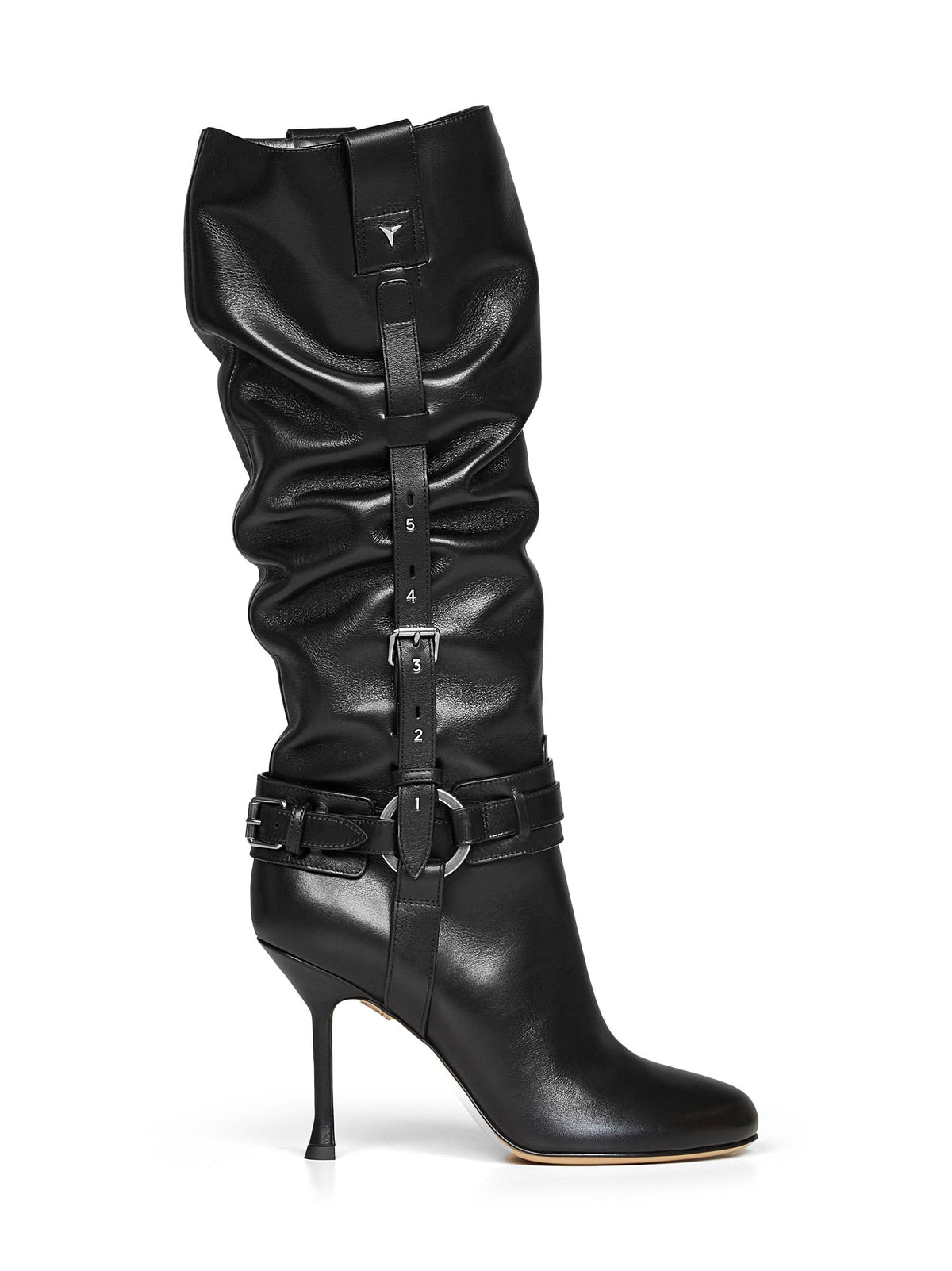 Fendi Women Black Leather Fendi Count Draped Boots FENDI
