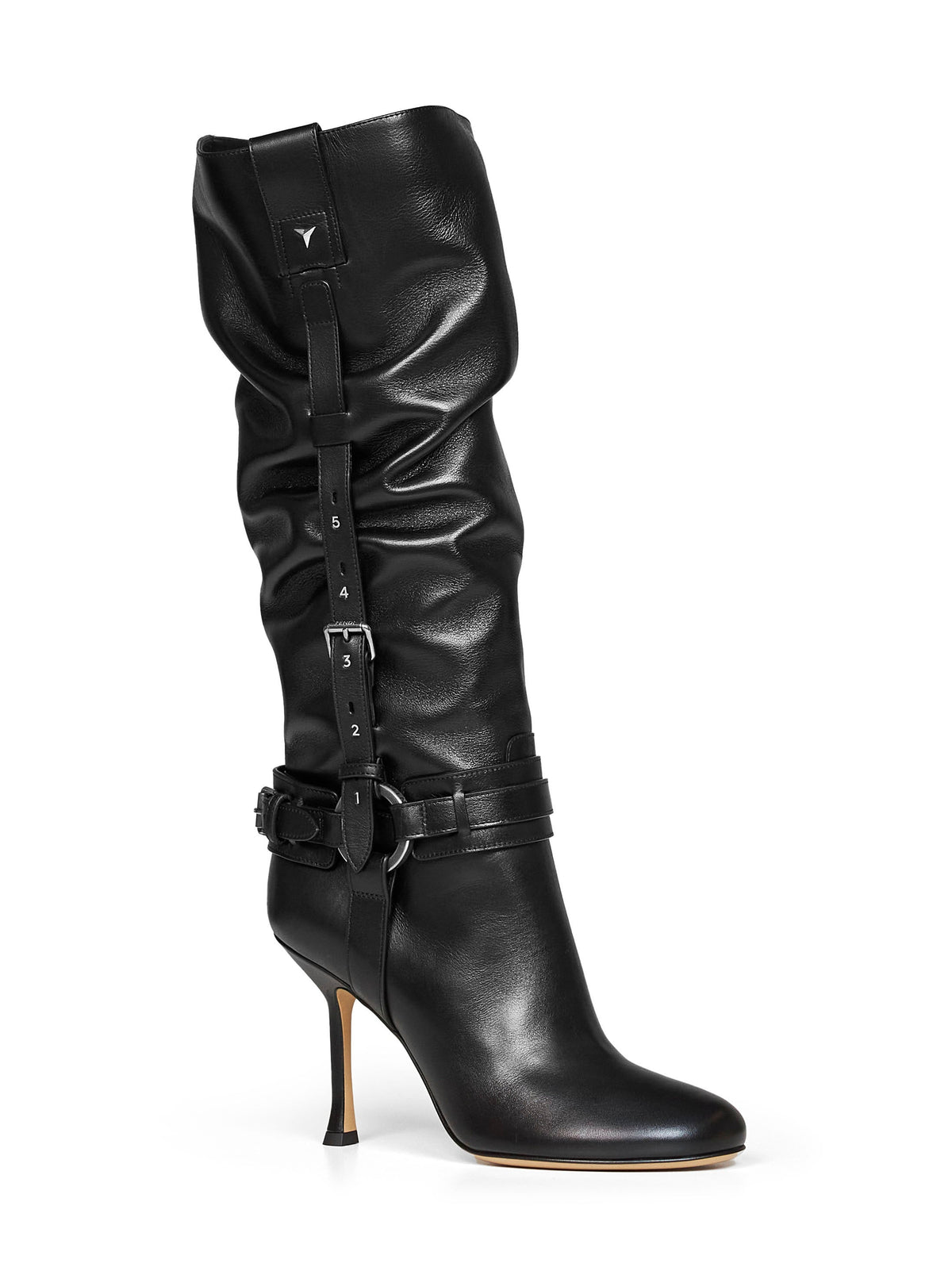 Fendi Women Black Leather Fendi Count Draped Boots FENDI