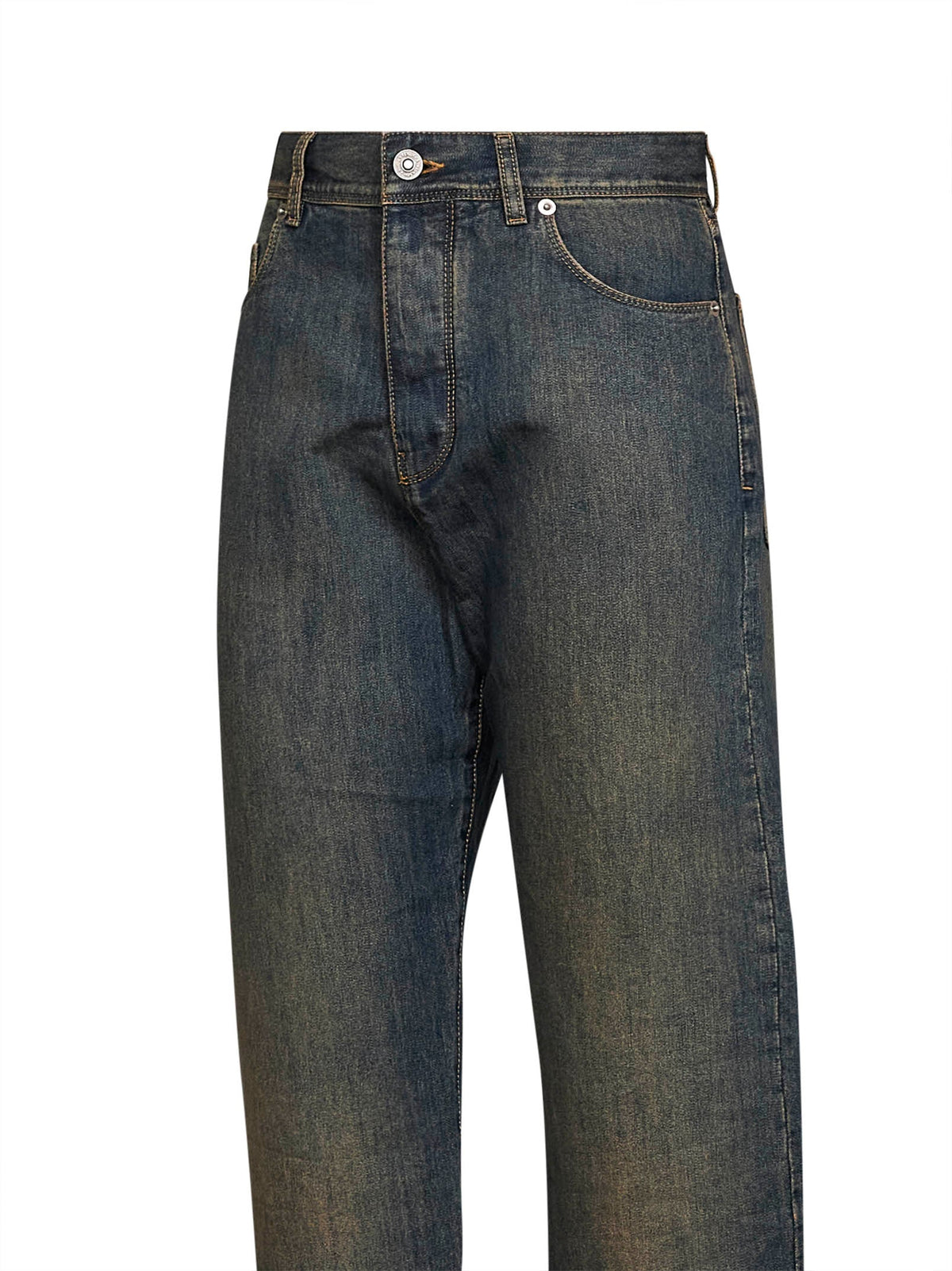 Fendi Women Blue Washed Denim Long Jeans FENDI