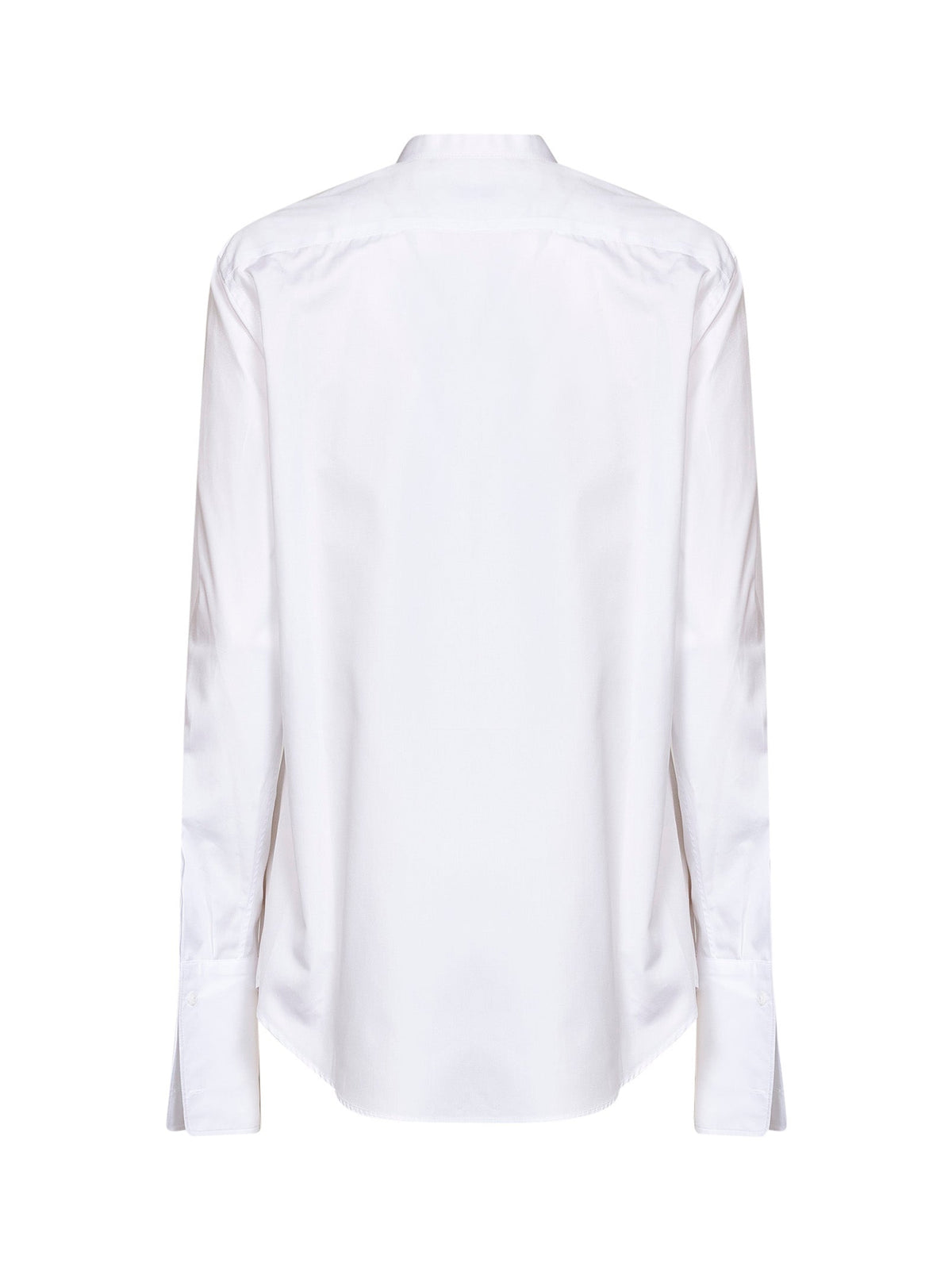 Fendi Women White Cotton Poplin Slim-Fit Shirt With Front Plastron FENDI