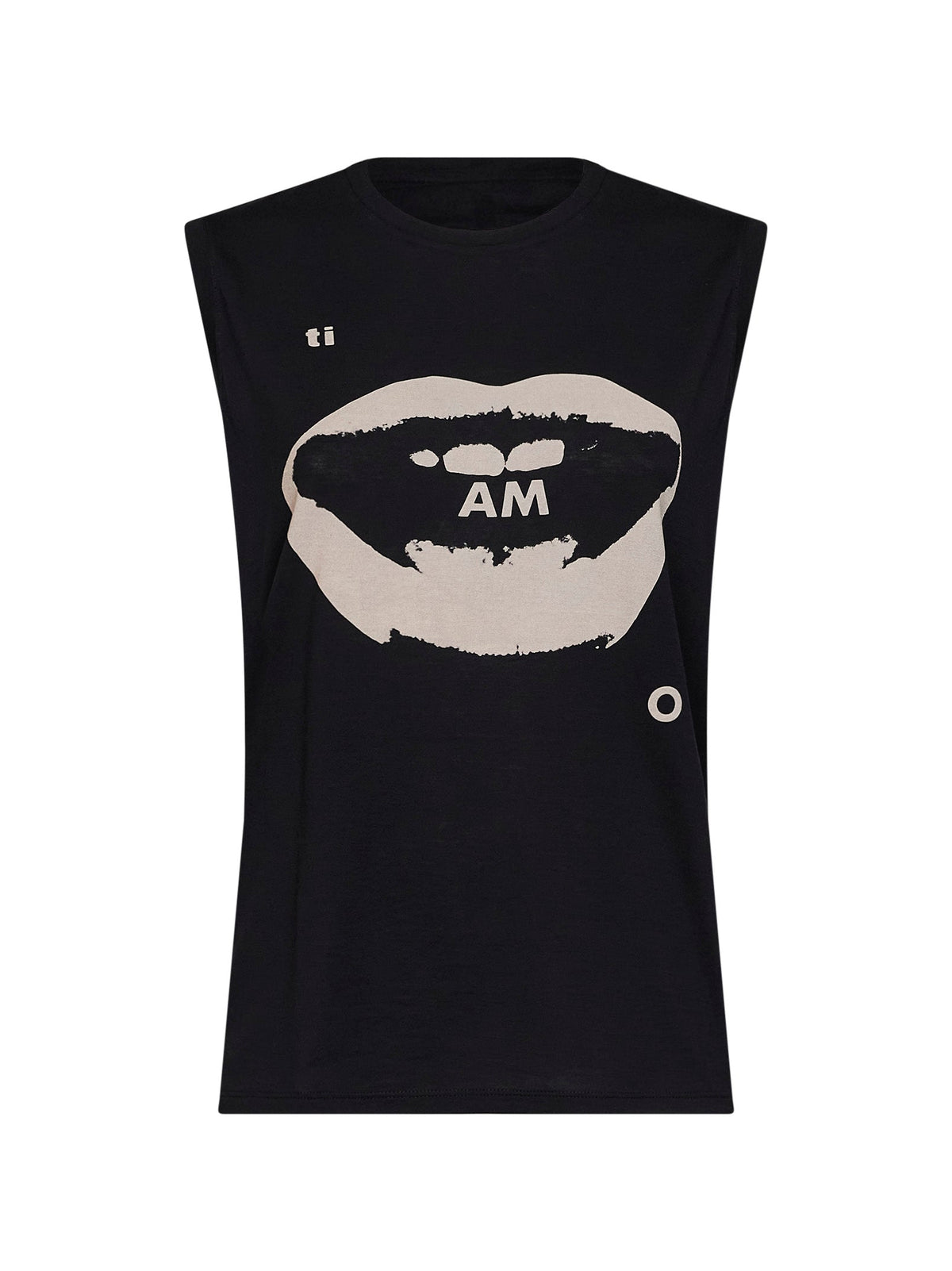 Fendi Women Black Lightweight Organic Jersey Ti Amo-Print Sleeveless Top FENDI