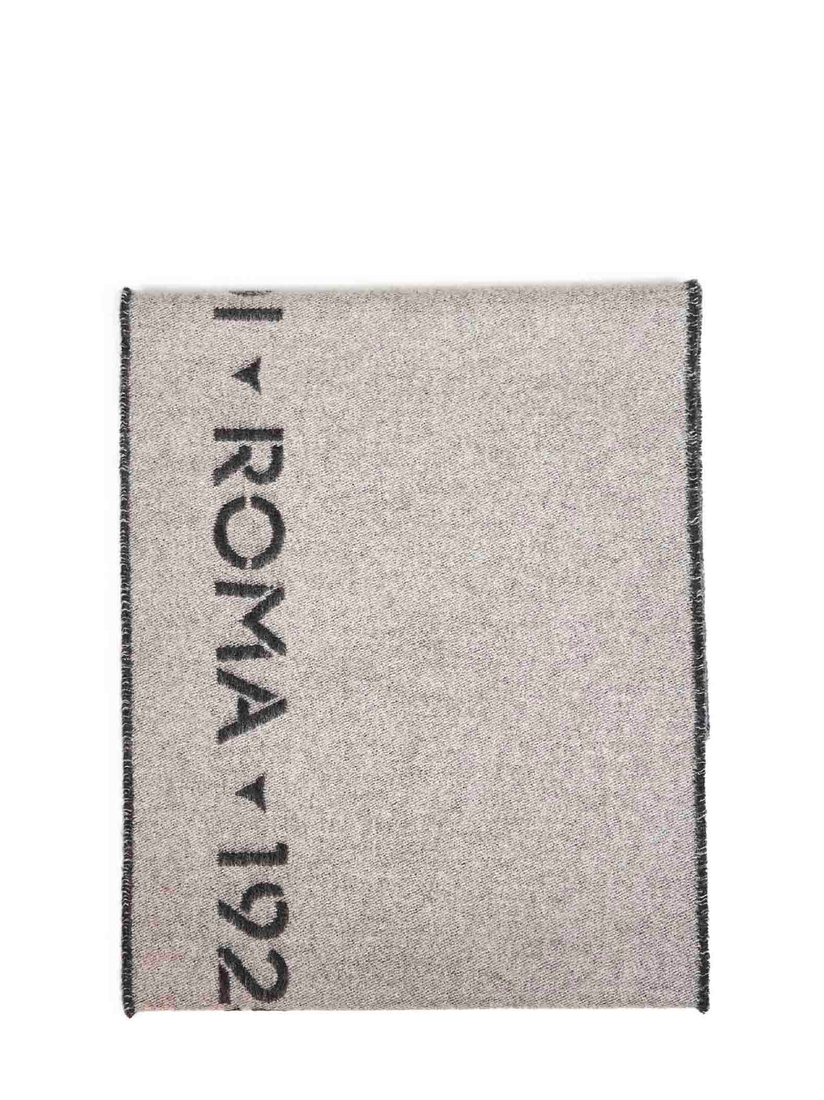 Fendi Silk Men Dove Grey Wool And Cashmere Double-Sided Scarf FENDI