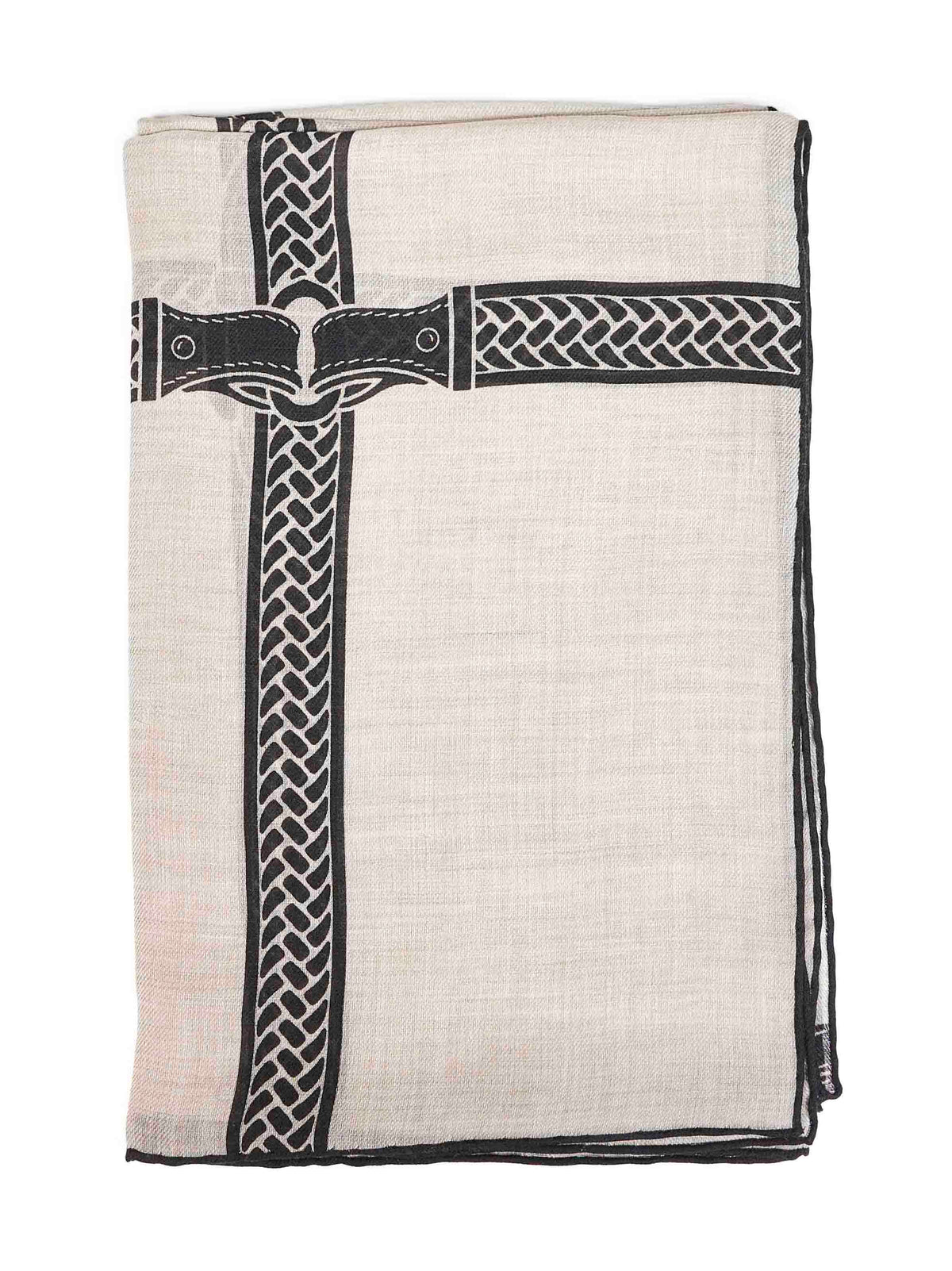 Fendi Silk Women Dove Grey Printed Cashmere Selleria Shawl FENDI
