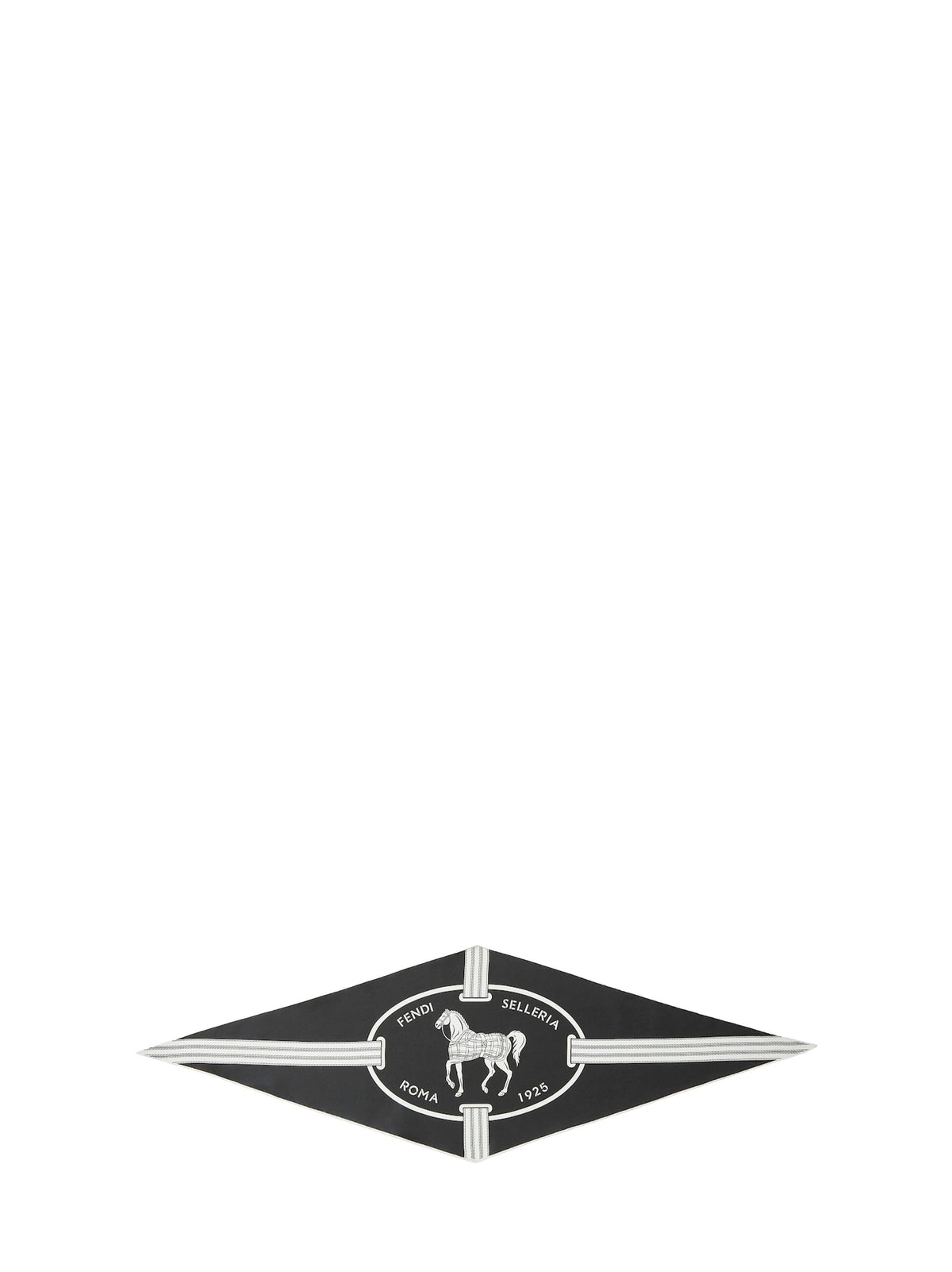 Fendi Silk Women Black Printed Silk Selleria Scarf<Br/> FENDI