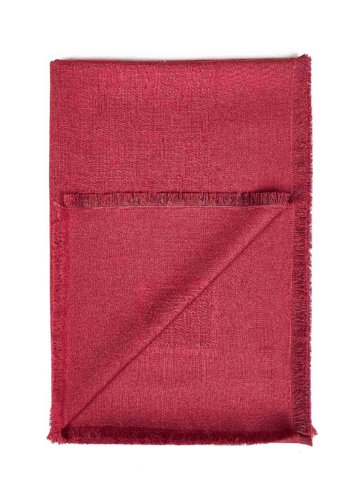 Fendi Silk Women Dark Red Ff Wool And Silk And Cashmere Shawl<Br/> FENDI