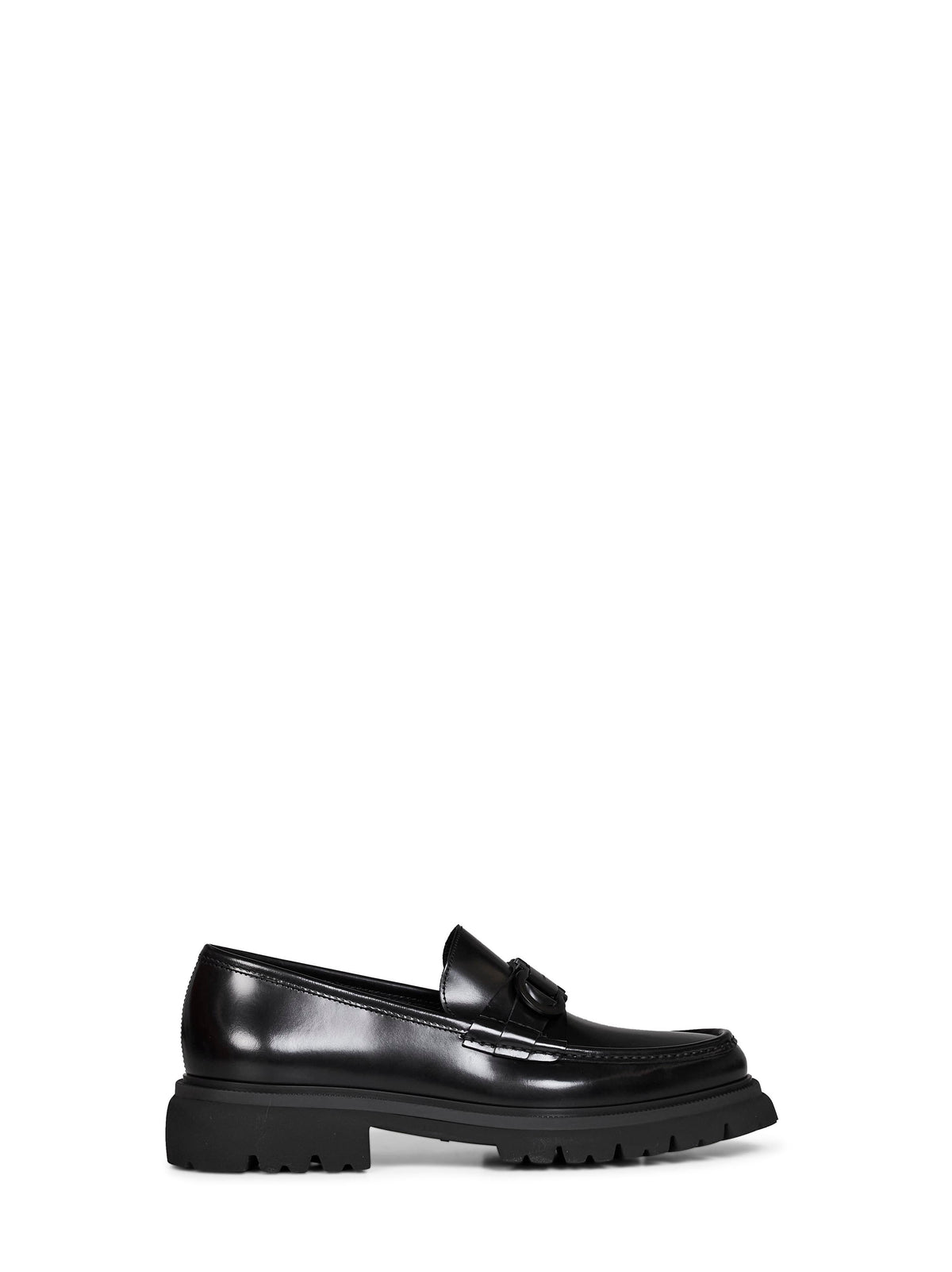 Ferragamo Men Black Cocoon Loafers With Gancini Ornament FERRAGAMO