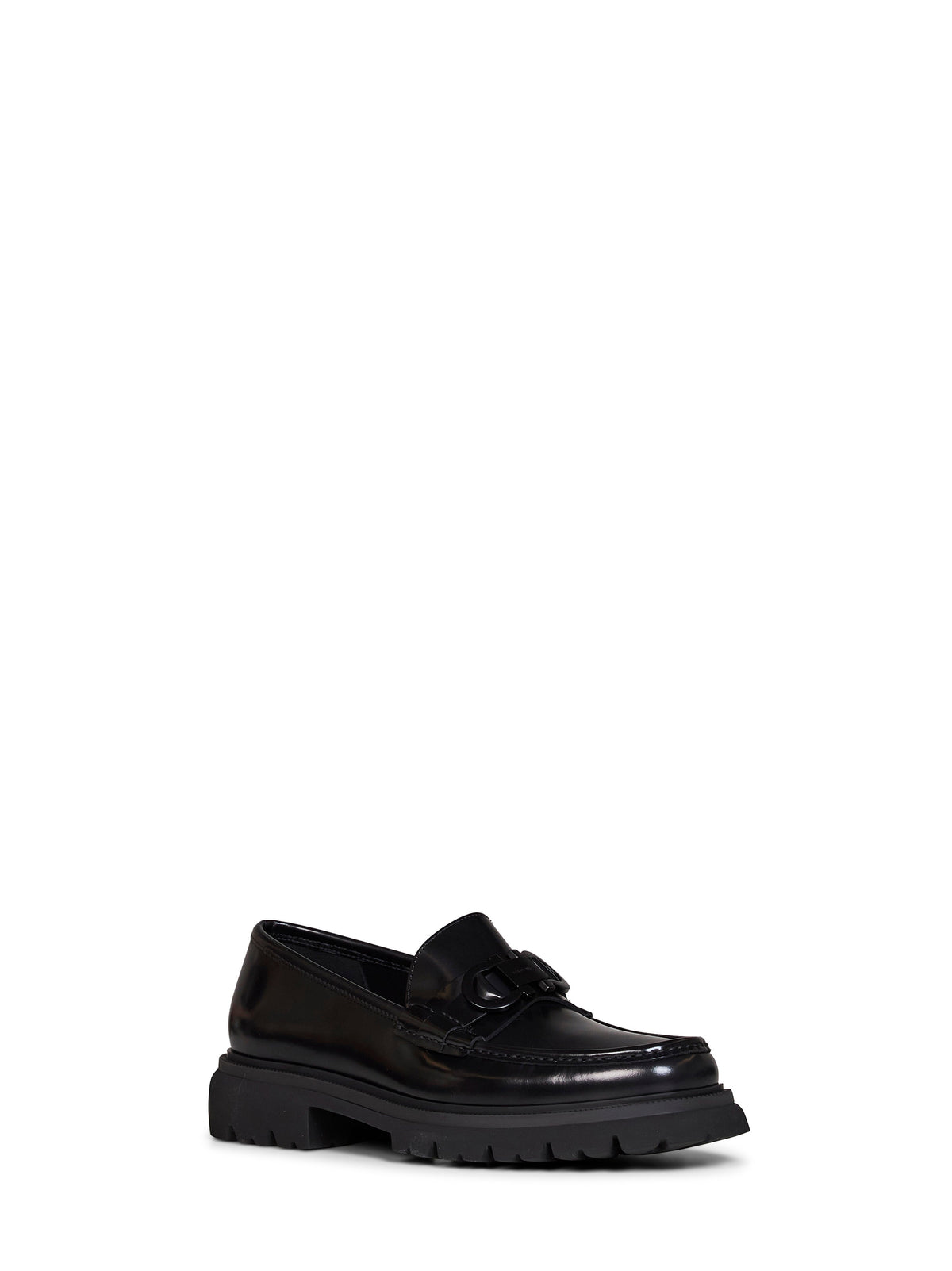 Ferragamo Men Black Cocoon Loafers With Gancini Ornament FERRAGAMO