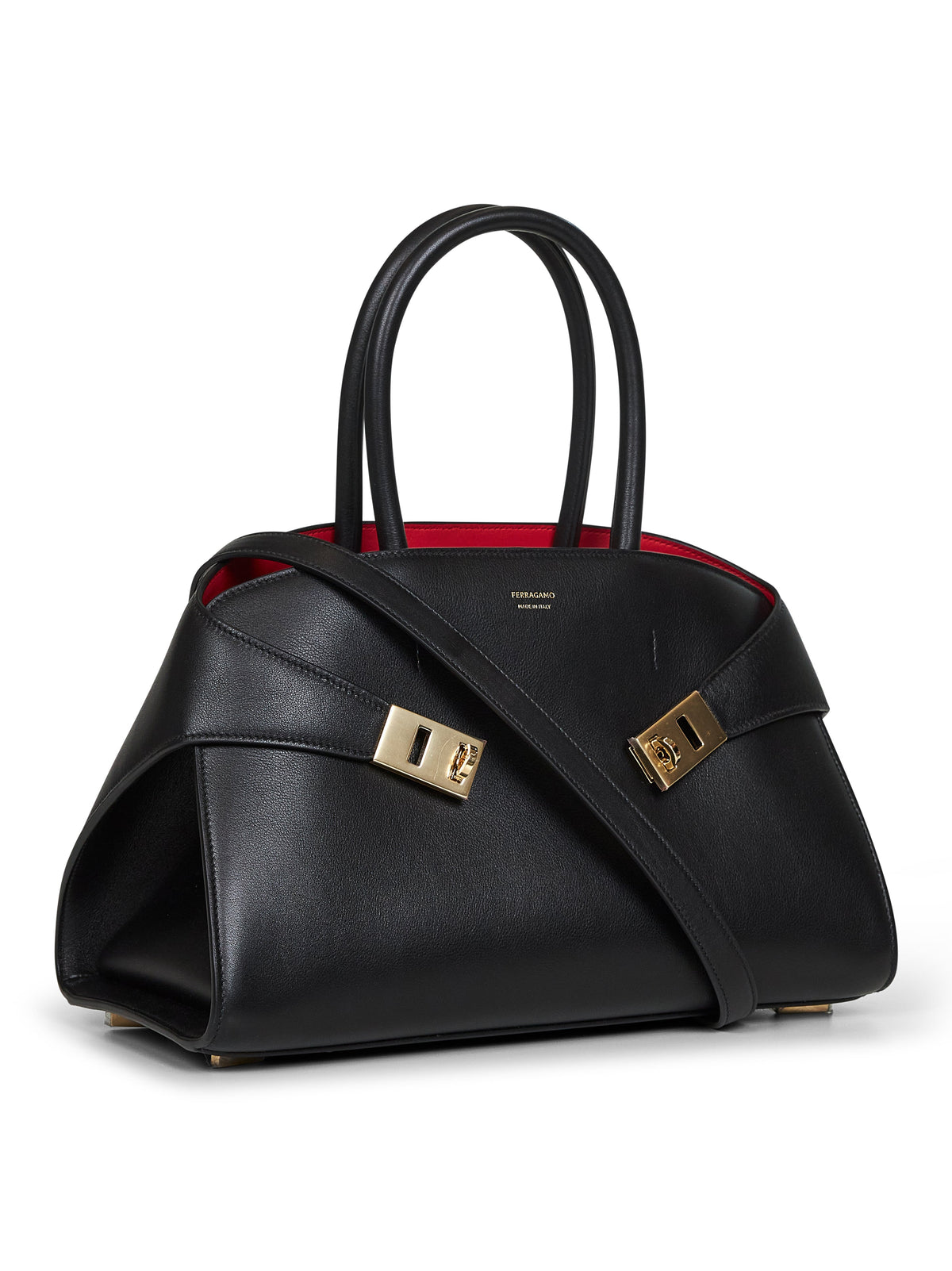 Ferragamo Women Black Hug (M) Top Handle Bag FERRAGAMO