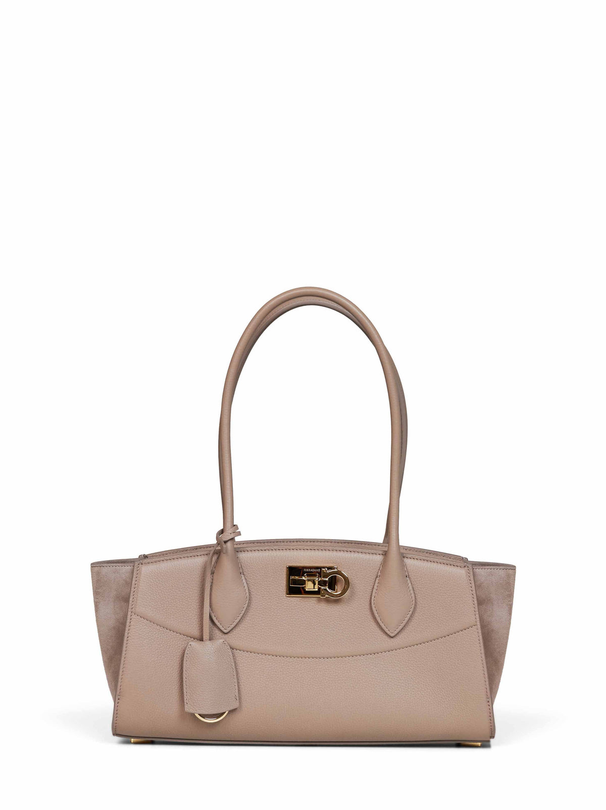 Ferragamo Women Taupe New Ferragamo Studio Soft Bag East West (M) Handbag<Br/> FERRAGAMO