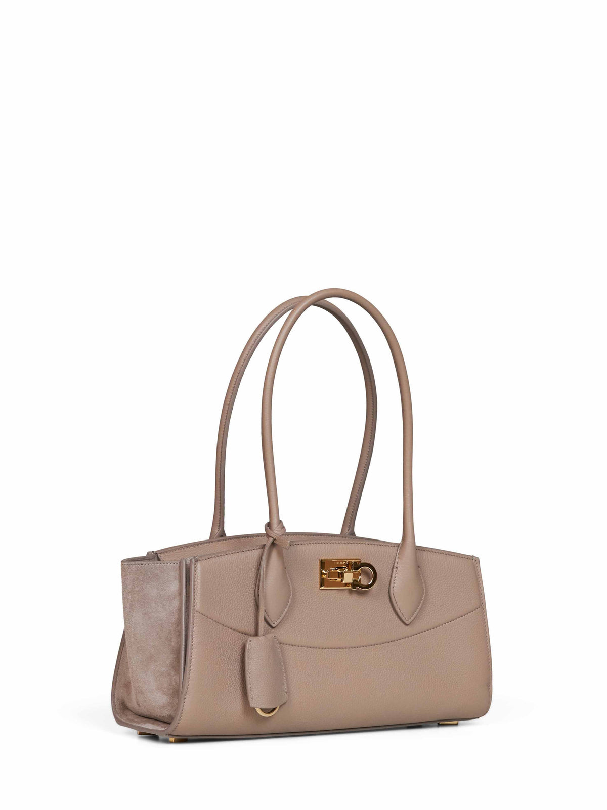 Ferragamo Women Taupe New Ferragamo Studio Soft Bag East West (M) Handbag<Br/> FERRAGAMO