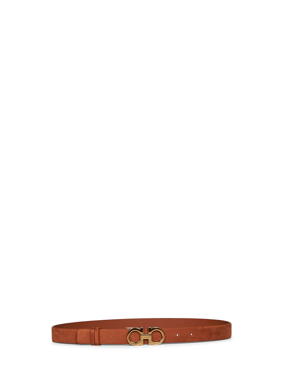 Ferragamo Women Camel Suede Gancini Belt FERRAGAMO
