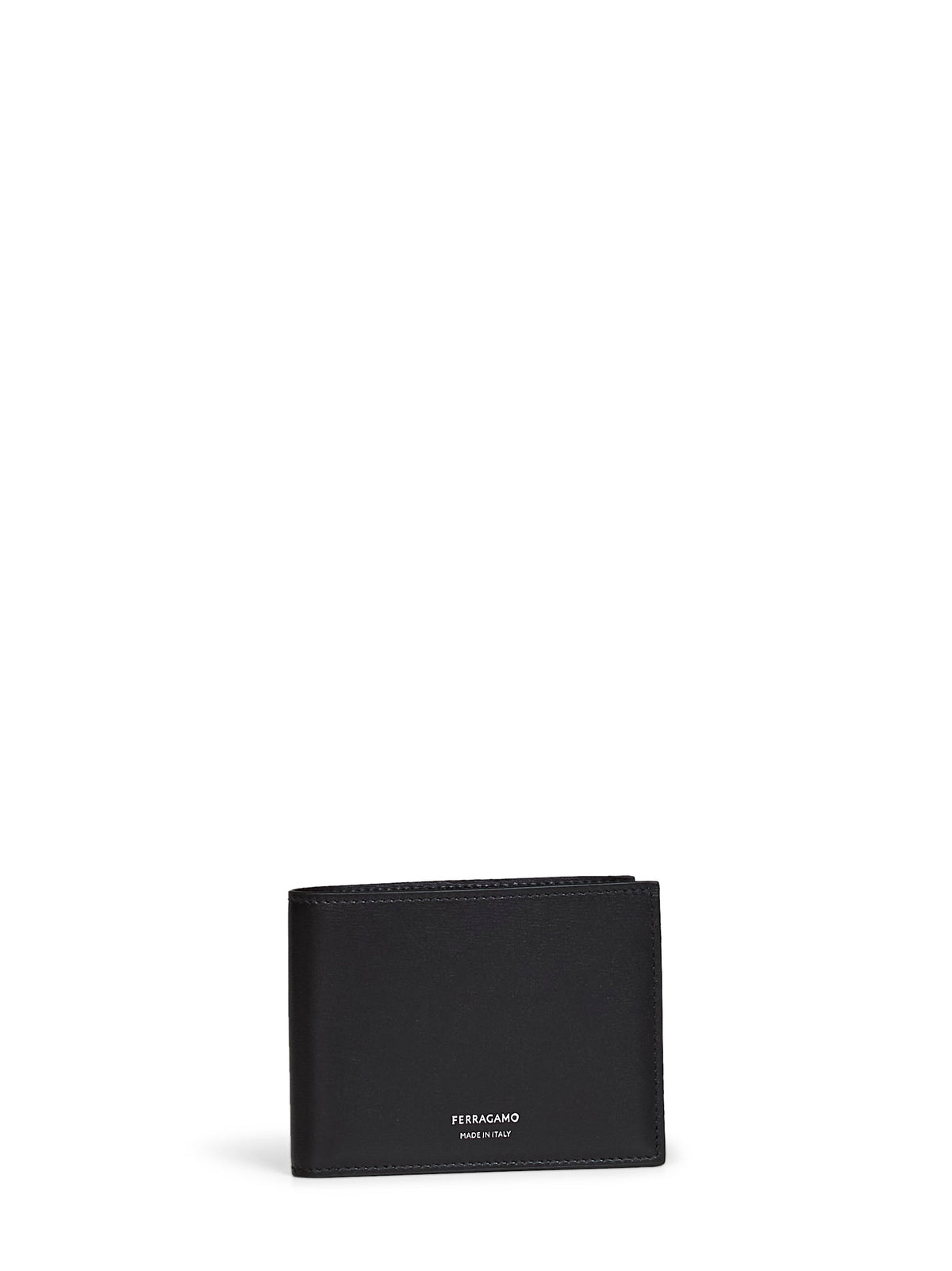 Ferragamo Men Black Palmellato Calfskin Leather Florence Classic Wallet FERRAGAMO