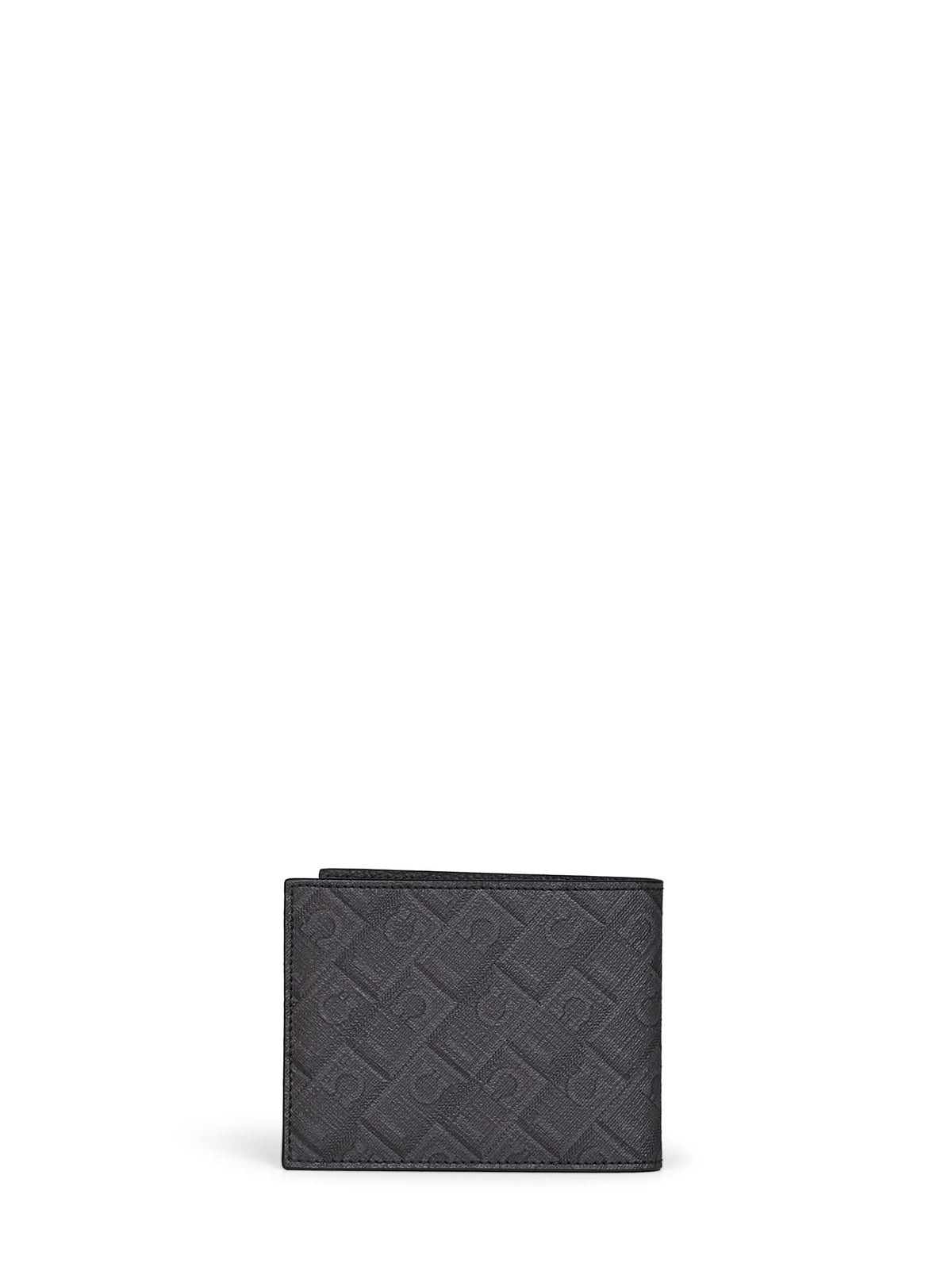Ferragamo Men Black And Grey Ferragamo Monogram Wallet FERRAGAMO
