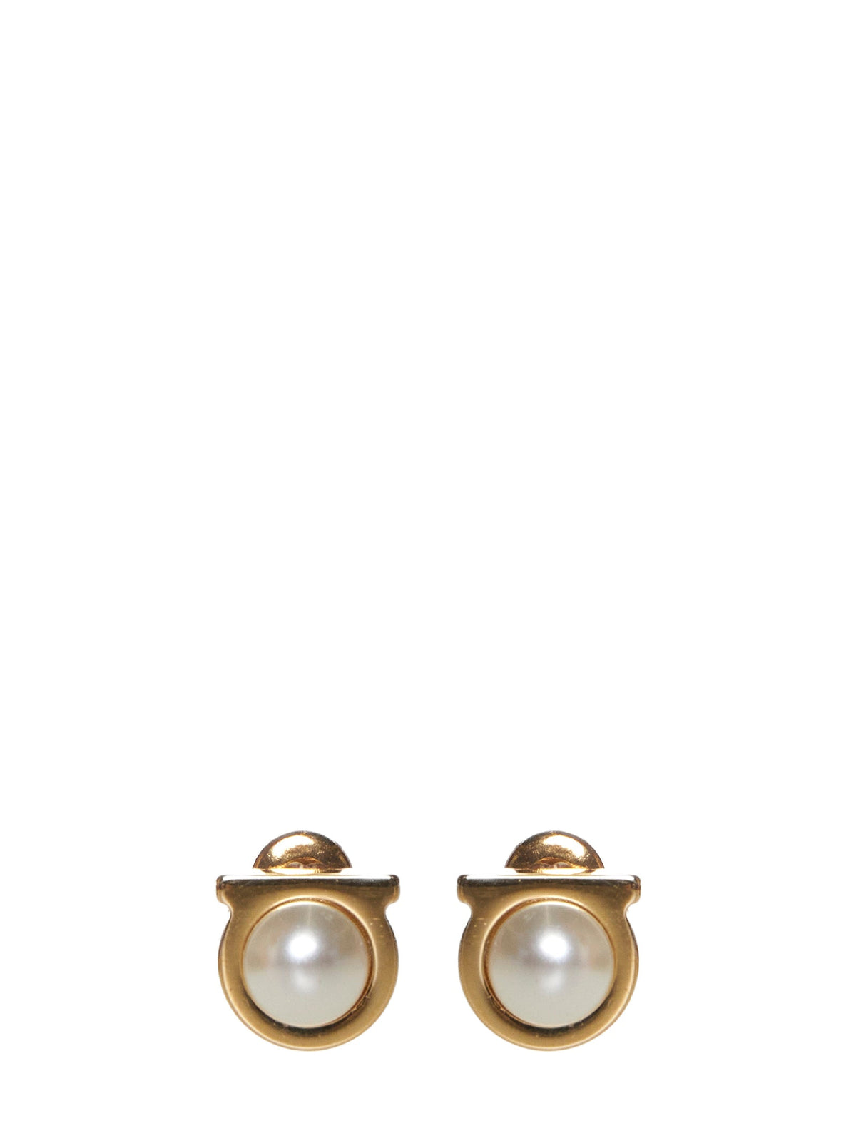 Ferragamo Women Gancini Pearl Earrings Ferragamo FERRAGAMO