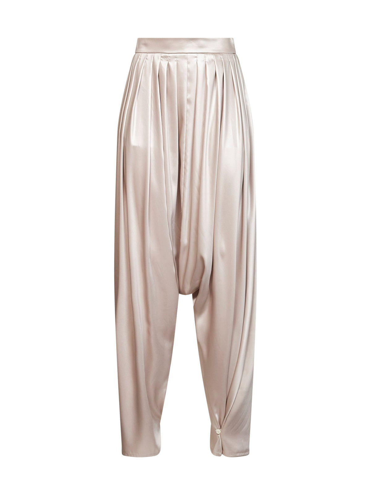 Giuseppe Di Morabito Women Vanilla Satin Harem Trousers With Pleats At Waist GIUSEPPE DI MORABITO