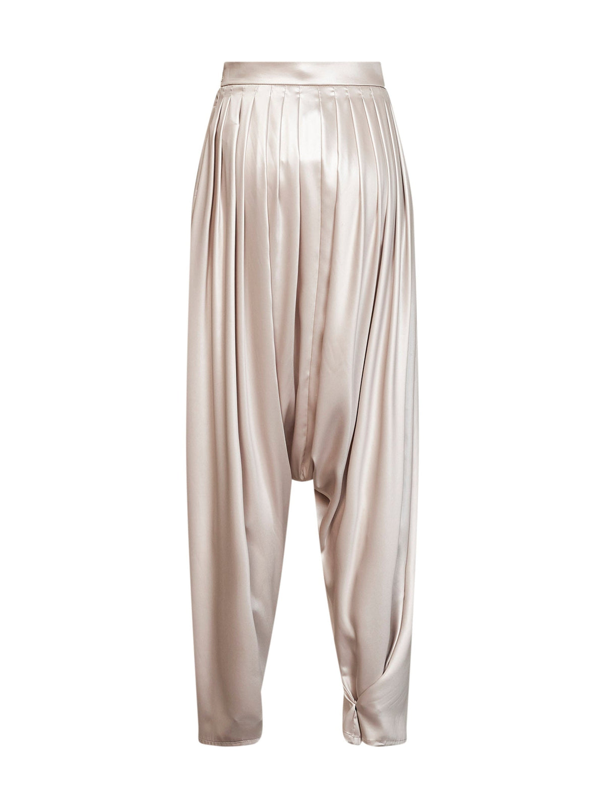 Giuseppe Di Morabito Women Vanilla Satin Harem Trousers With Pleats At Waist GIUSEPPE DI MORABITO