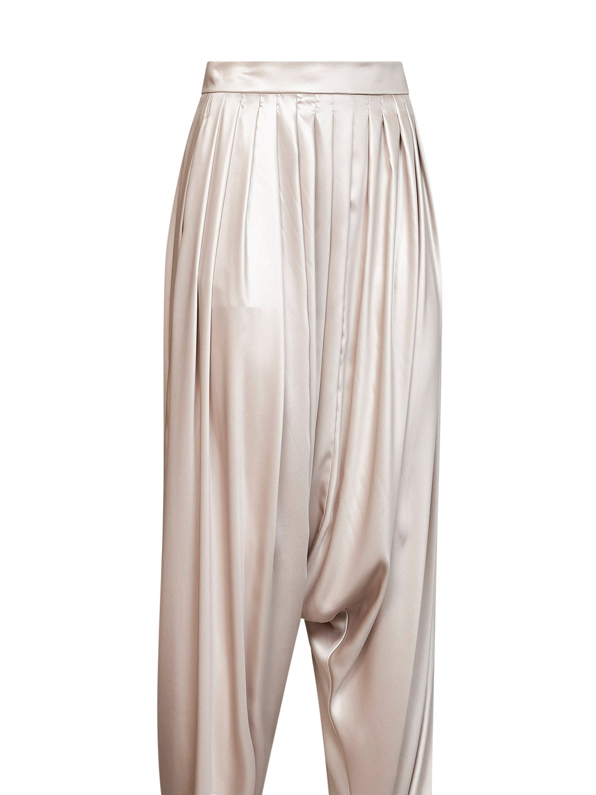 Giuseppe Di Morabito Women Vanilla Satin Harem Trousers With Pleats At Waist GIUSEPPE DI MORABITO