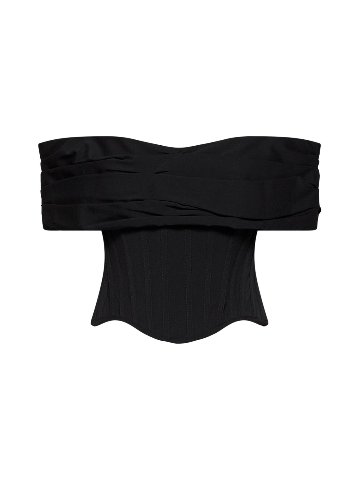 Giuseppe Di Morabito Women Black Stretch Canvas Off-The-Shoulder Bustier Top GIUSEPPE DI MORABITO