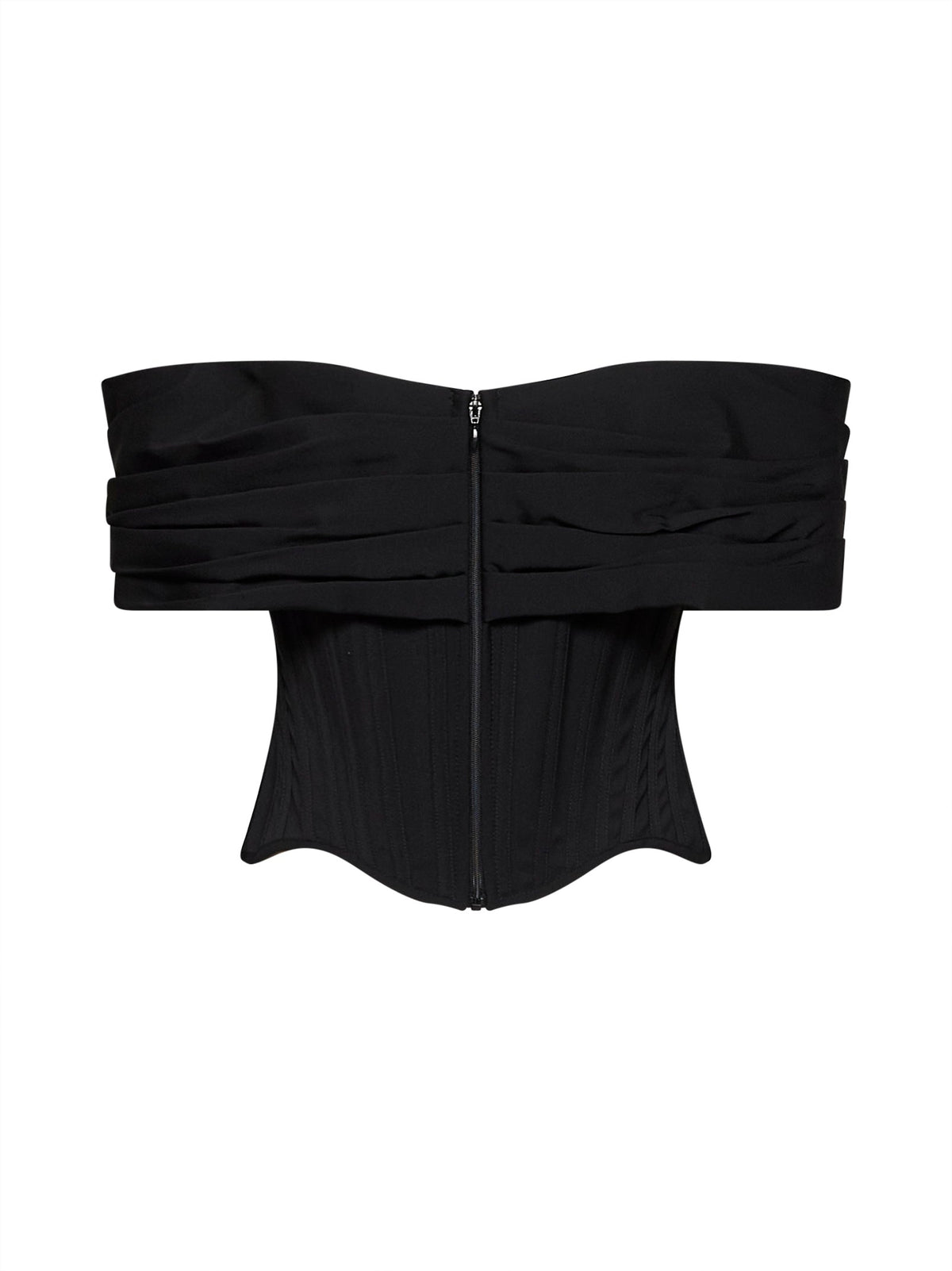 Giuseppe Di Morabito Women Black Stretch Canvas Off-The-Shoulder Bustier Top GIUSEPPE DI MORABITO