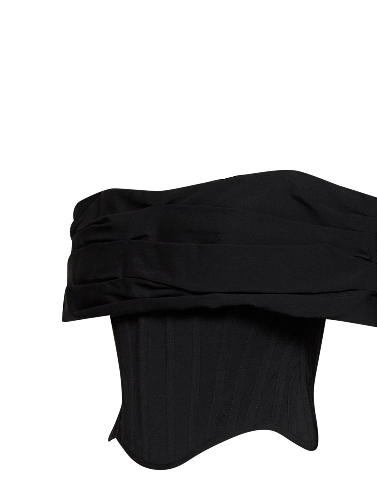Giuseppe Di Morabito Women Black Stretch Canvas Off-The-Shoulder Bustier Top GIUSEPPE DI MORABITO