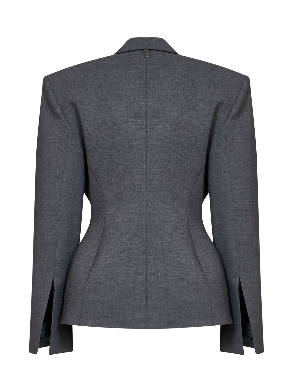 Giuseppe Di Morabito Women Dark Grey Virgin Wool Canvas Fitted-Waist Blazer GIUSEPPE DI MORABITO