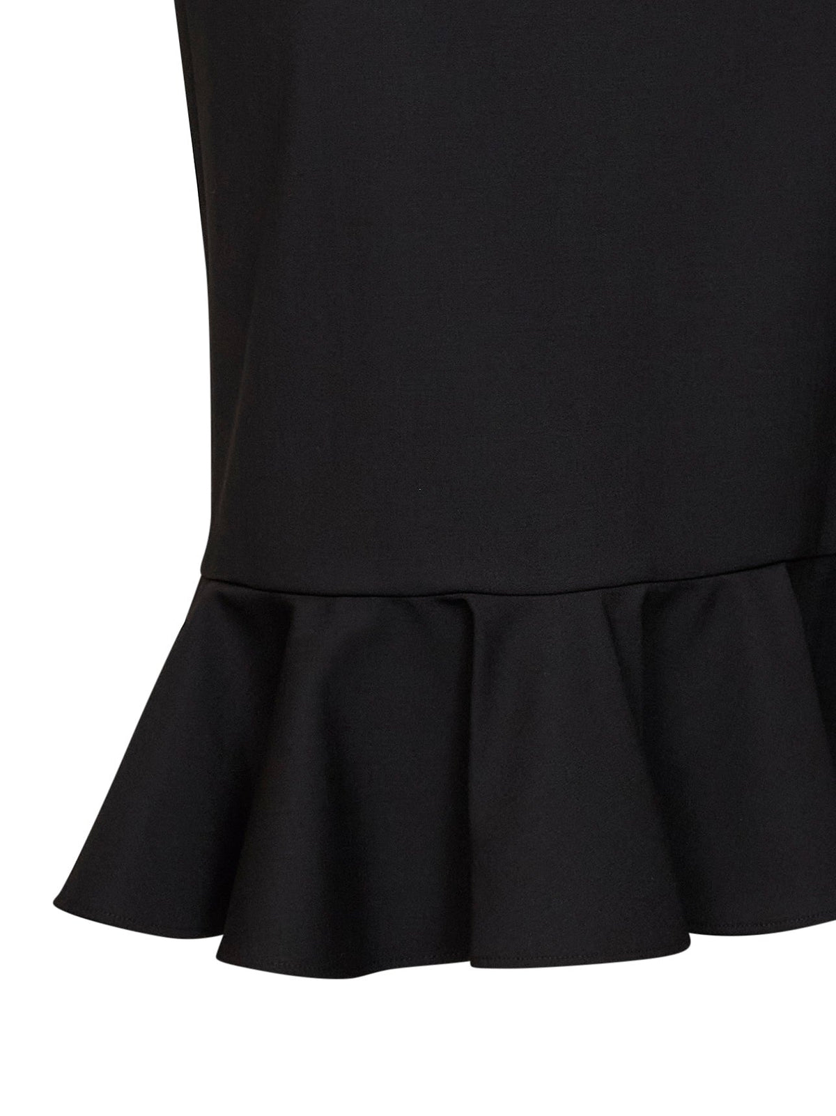 Giuseppe Di Morabito Women Black Virgin Wool Midi Skirt With Ruffle GIUSEPPE DI MORABITO