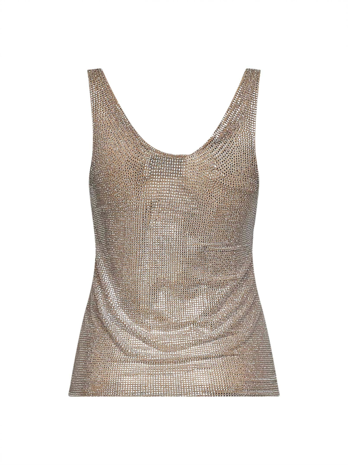 Giuseppe Di Morabito Women Silver Crystal-Embellished Tulle Tank Top GIUSEPPE DI MORABITO