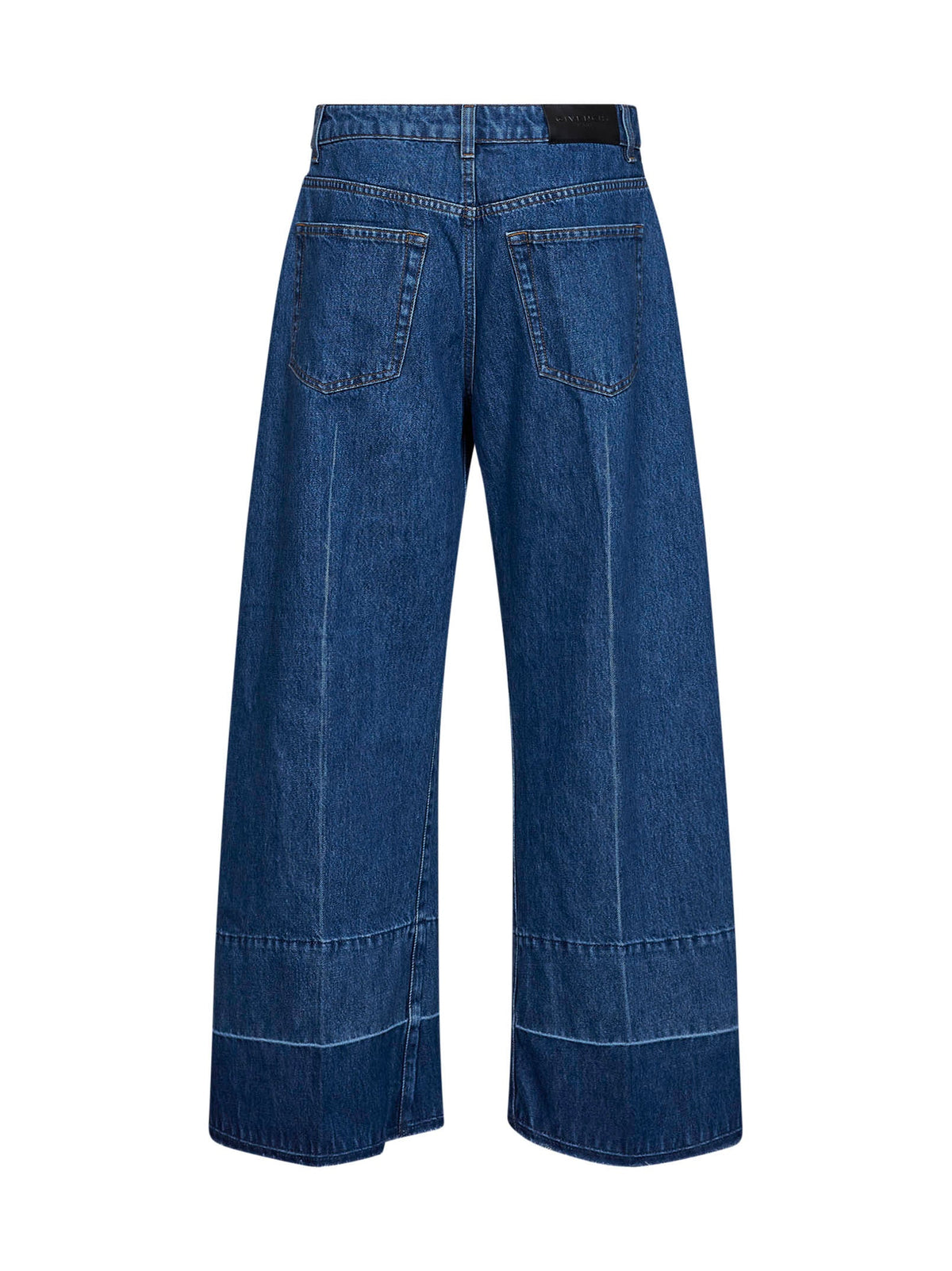 Givenchy Women Blue Cotton Denim Wide-Leg Jeans GIVENCHY