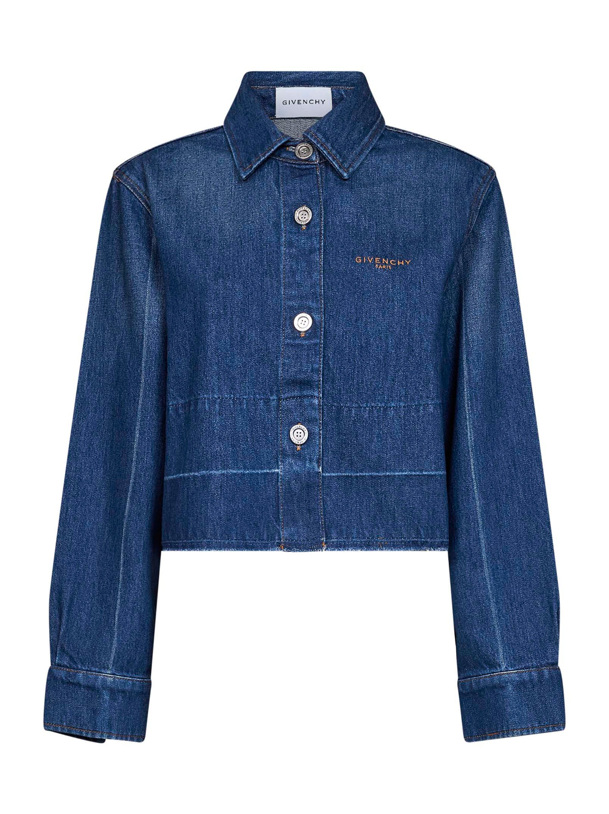 Givenchy Women Blue Cotton Denim Shirt GIVENCHY