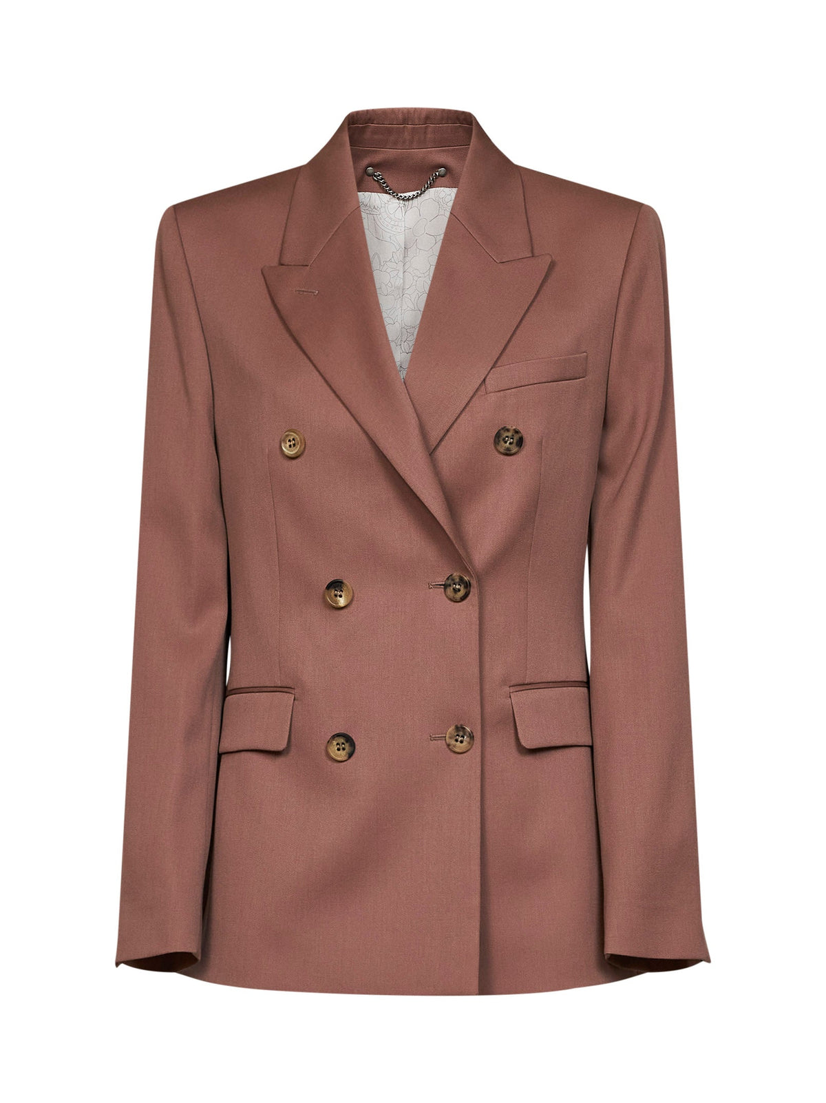 Golden Goose Women Bronze Pink Wool Gabardine Journey Double-Breasted Blazer GOLDEN GOOSE