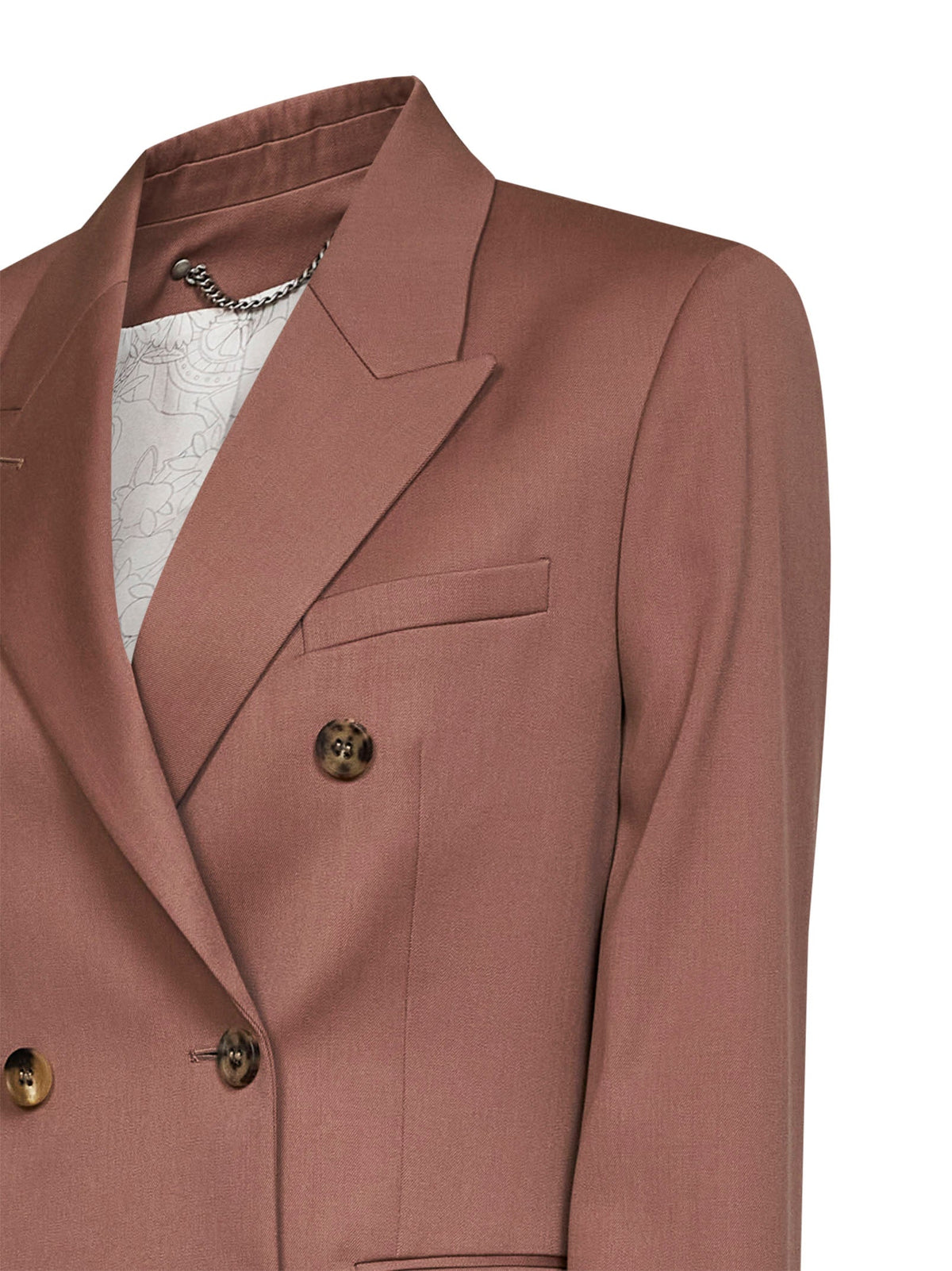 Golden Goose Women Bronze Pink Wool Gabardine Journey Double-Breasted Blazer GOLDEN GOOSE