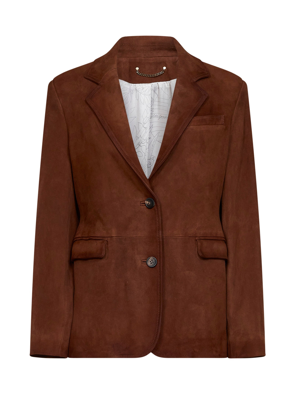 Golden Goose Women Brown Waxed Suede Robyn Blazer GOLDEN GOOSE