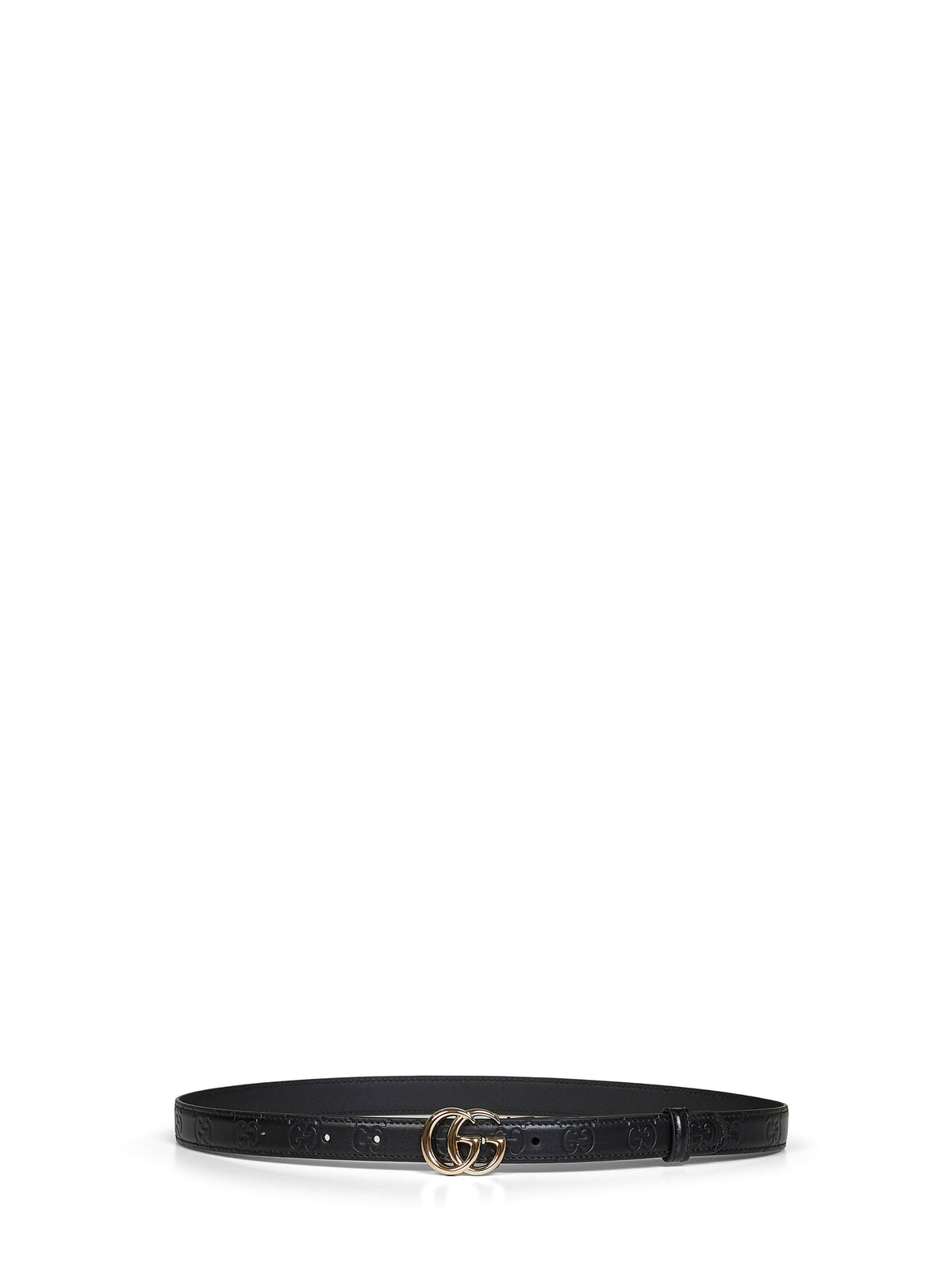 Gucci Women Black Gg Marmont Slim Belt GUCCI