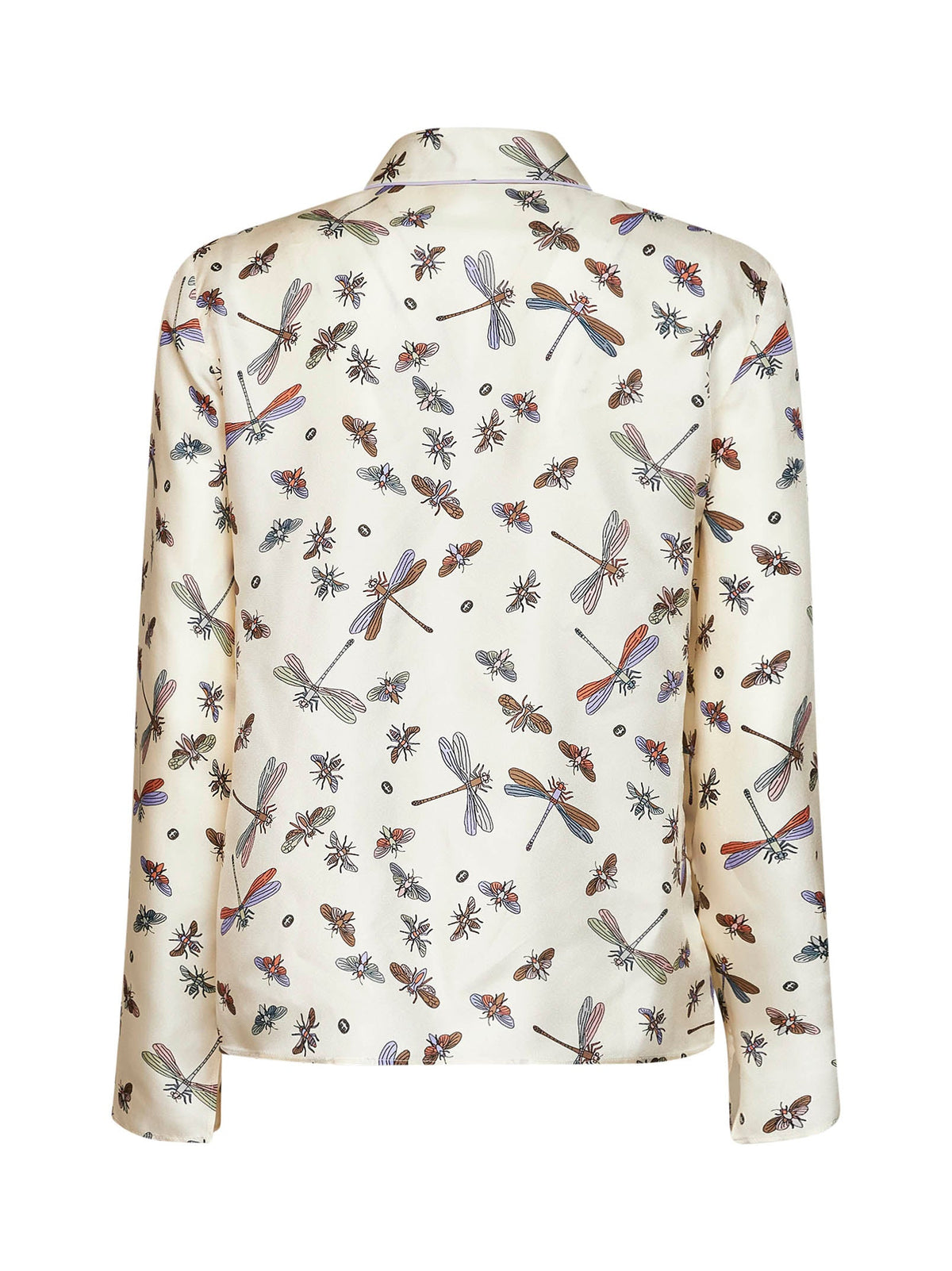 Gucci Women Ivory Printed Silk Twill Shirt GUCCI