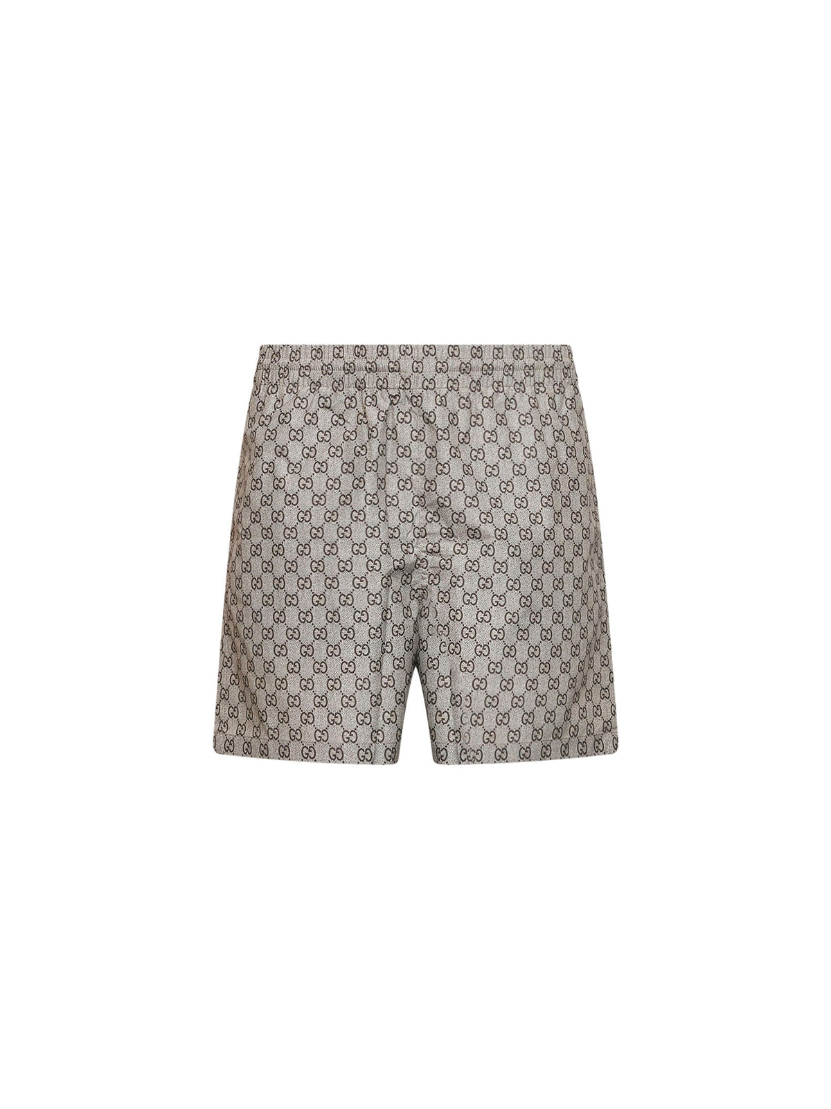 Gucci Men Brown Printed Polyester Poplin Swimsuit GUCCI