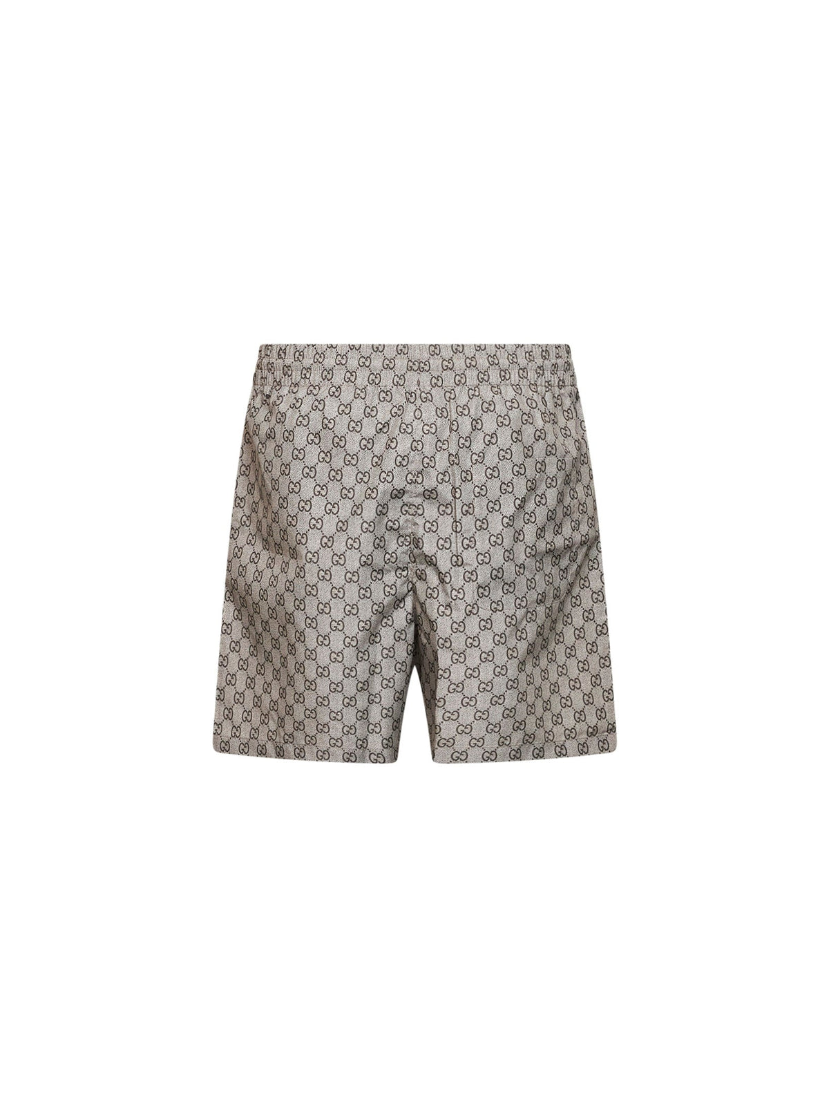 Gucci Men Brown Printed Polyester Poplin Swimsuit GUCCI