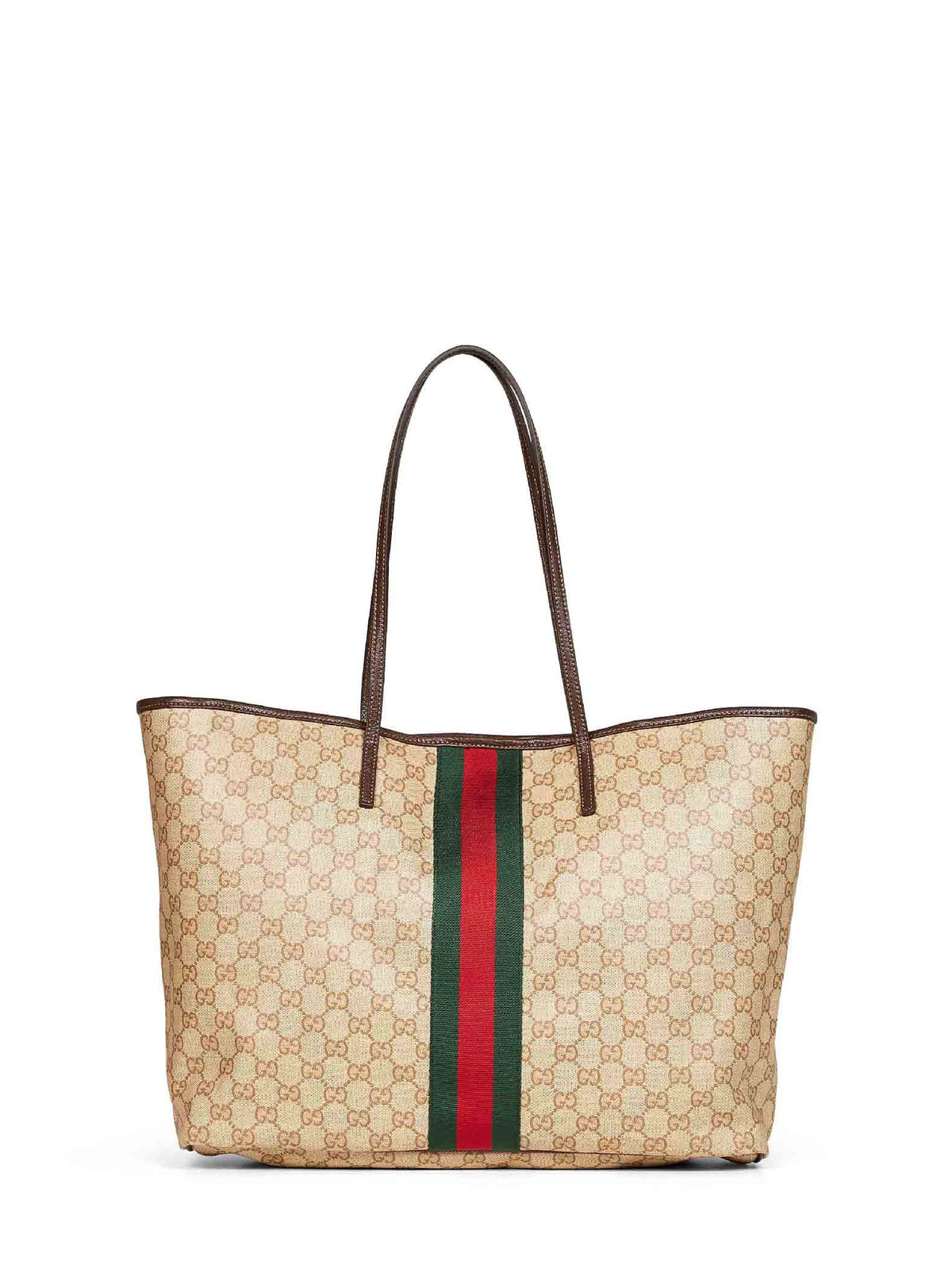 Gucci Women Sand And Dark Brown Gucci Tribeca Large Shopping Bag GUCCI