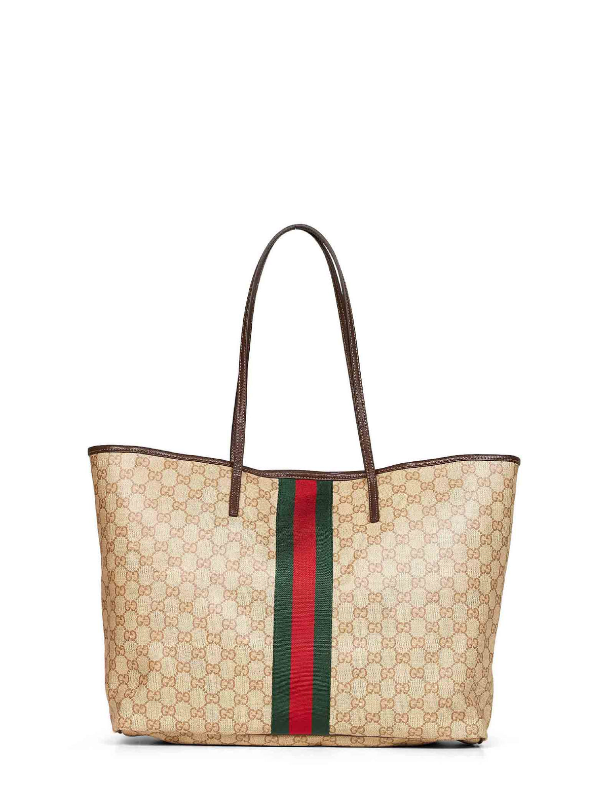 Gucci Women Sand And Dark Brown Gucci Tribeca Large Shopping Bag GUCCI