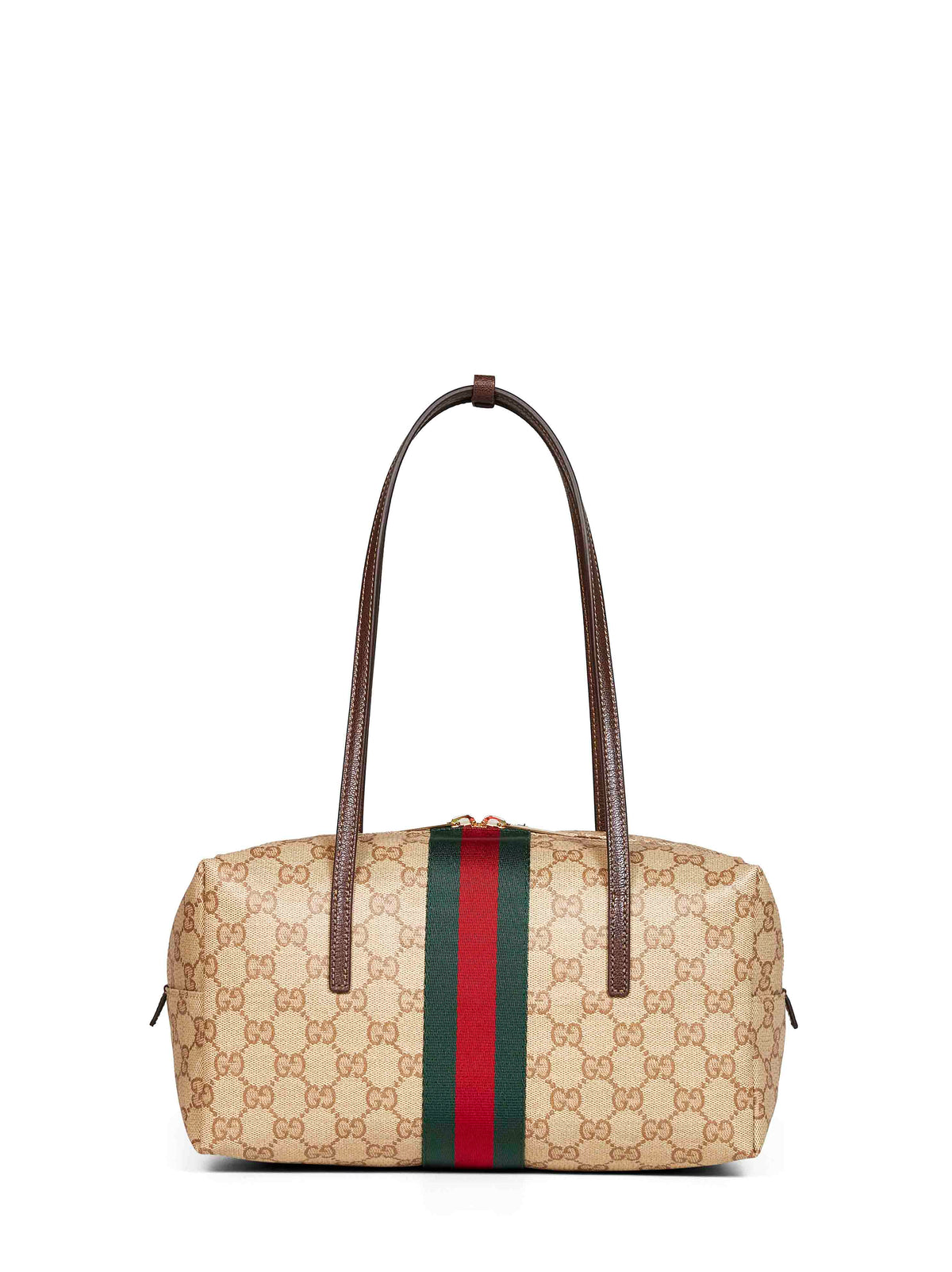 Gucci Women Sand And Dark Brown Gucci Melrose Medium Boston Bag GUCCI