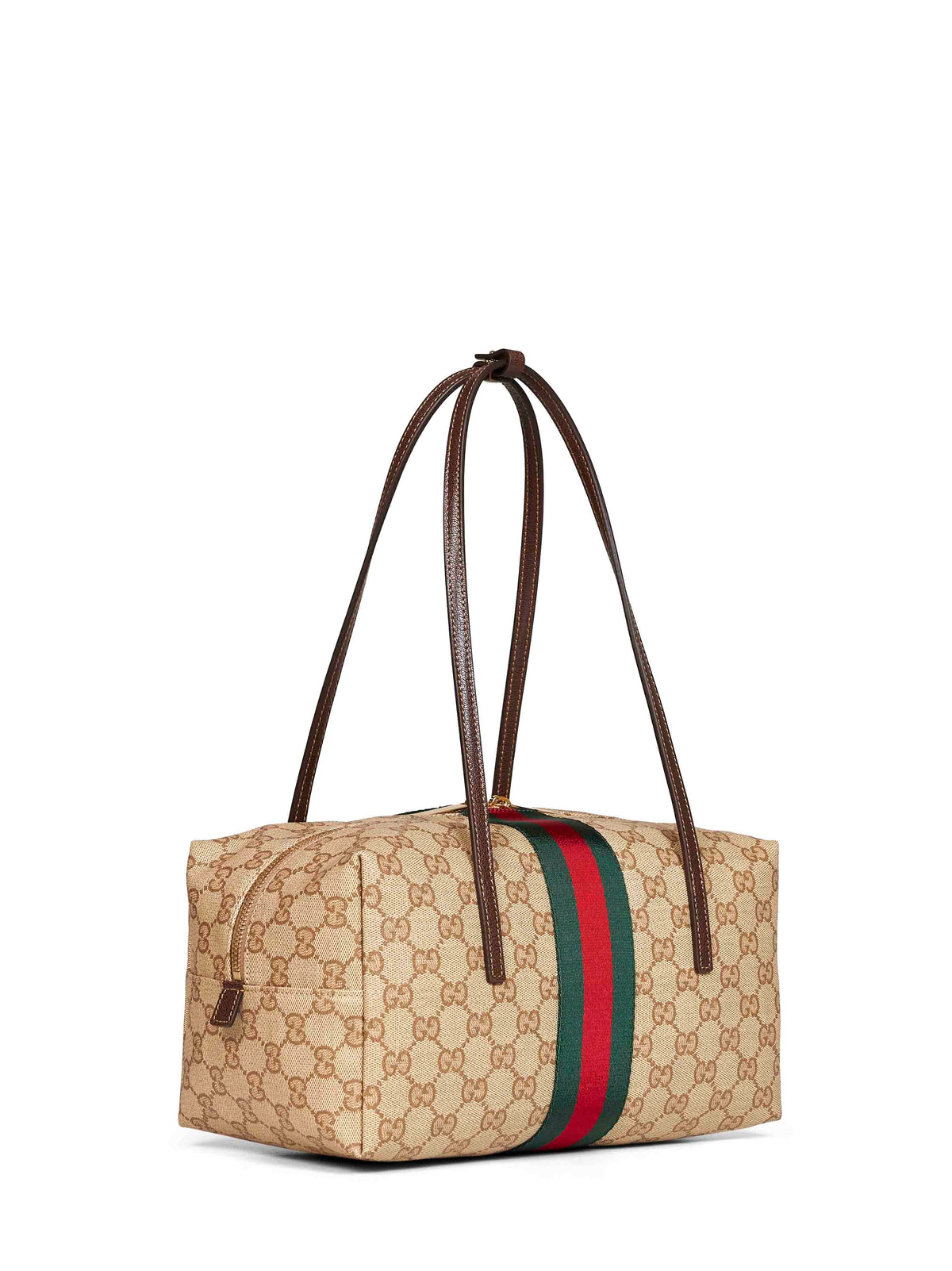 Gucci Women Sand And Dark Brown Gucci Melrose Medium Boston Bag GUCCI