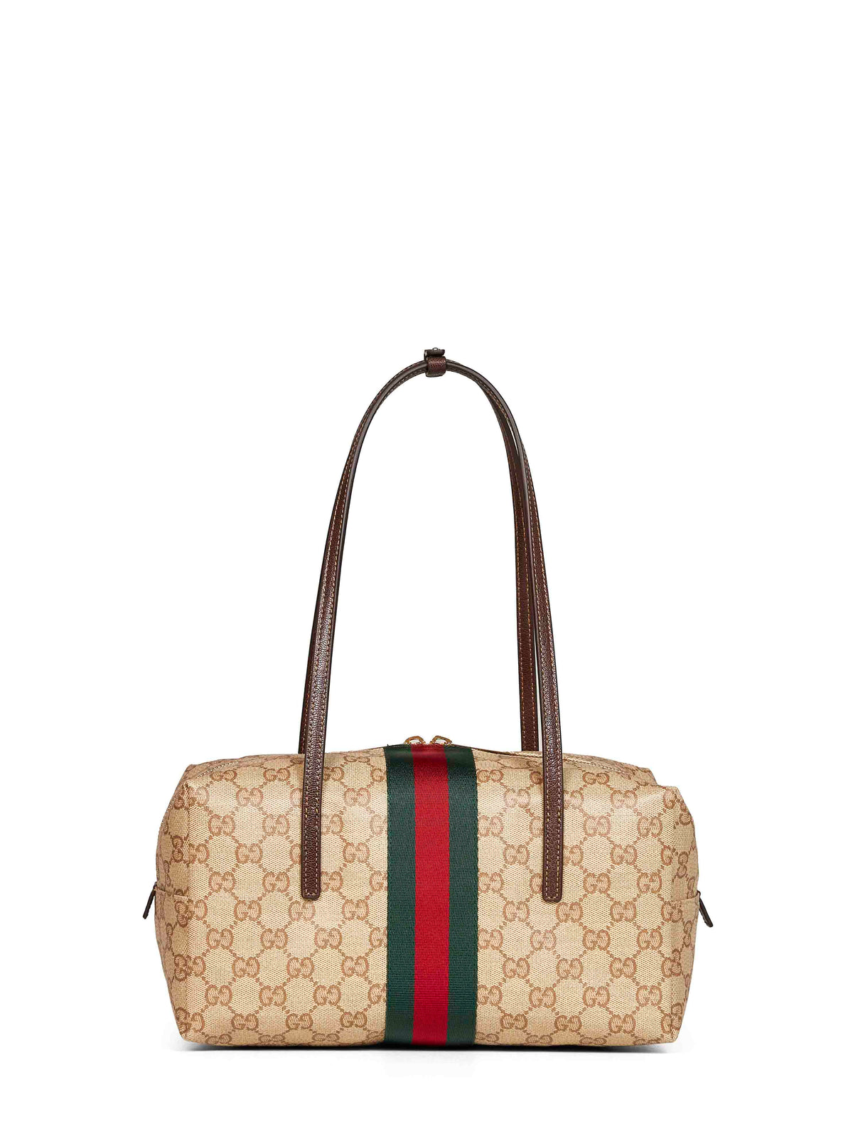 Gucci Women Sand And Dark Brown Gucci Melrose Medium Boston Bag GUCCI