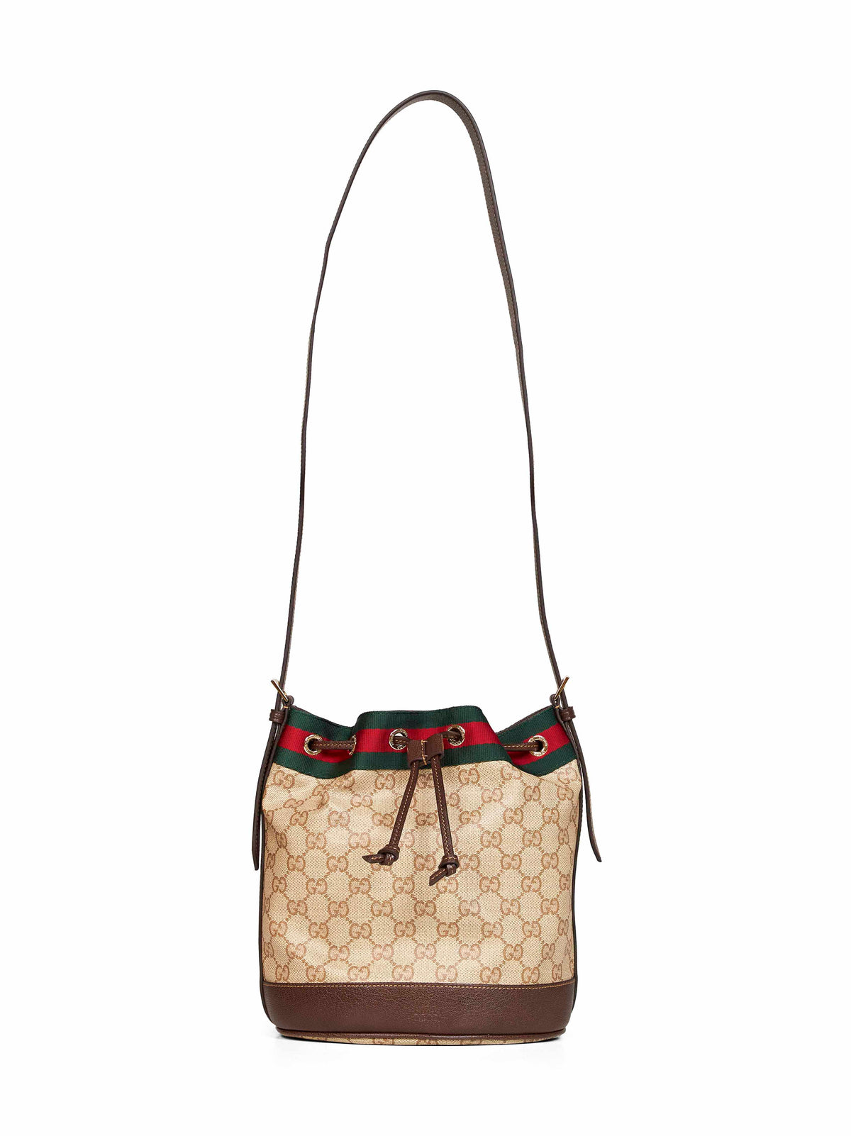 Gucci Women Sand And Dark Brown Gucci Venice Mini Bucket Bag GUCCI