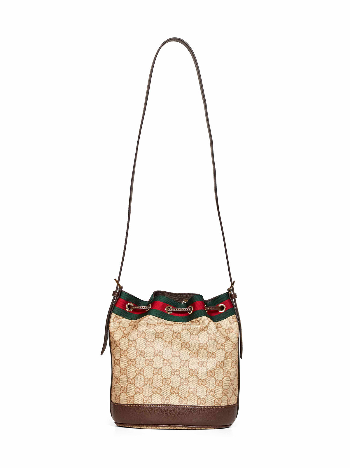 Gucci Women Sand And Dark Brown Gucci Venice Mini Bucket Bag GUCCI