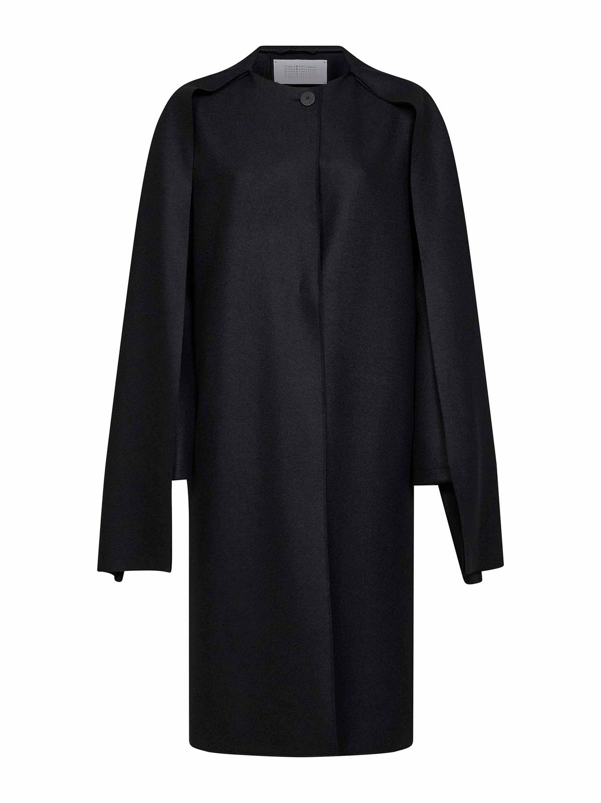 Harris Wharf London Women Black Virgin Wool Long Scarf Coat HARRIS WHARF LONDON