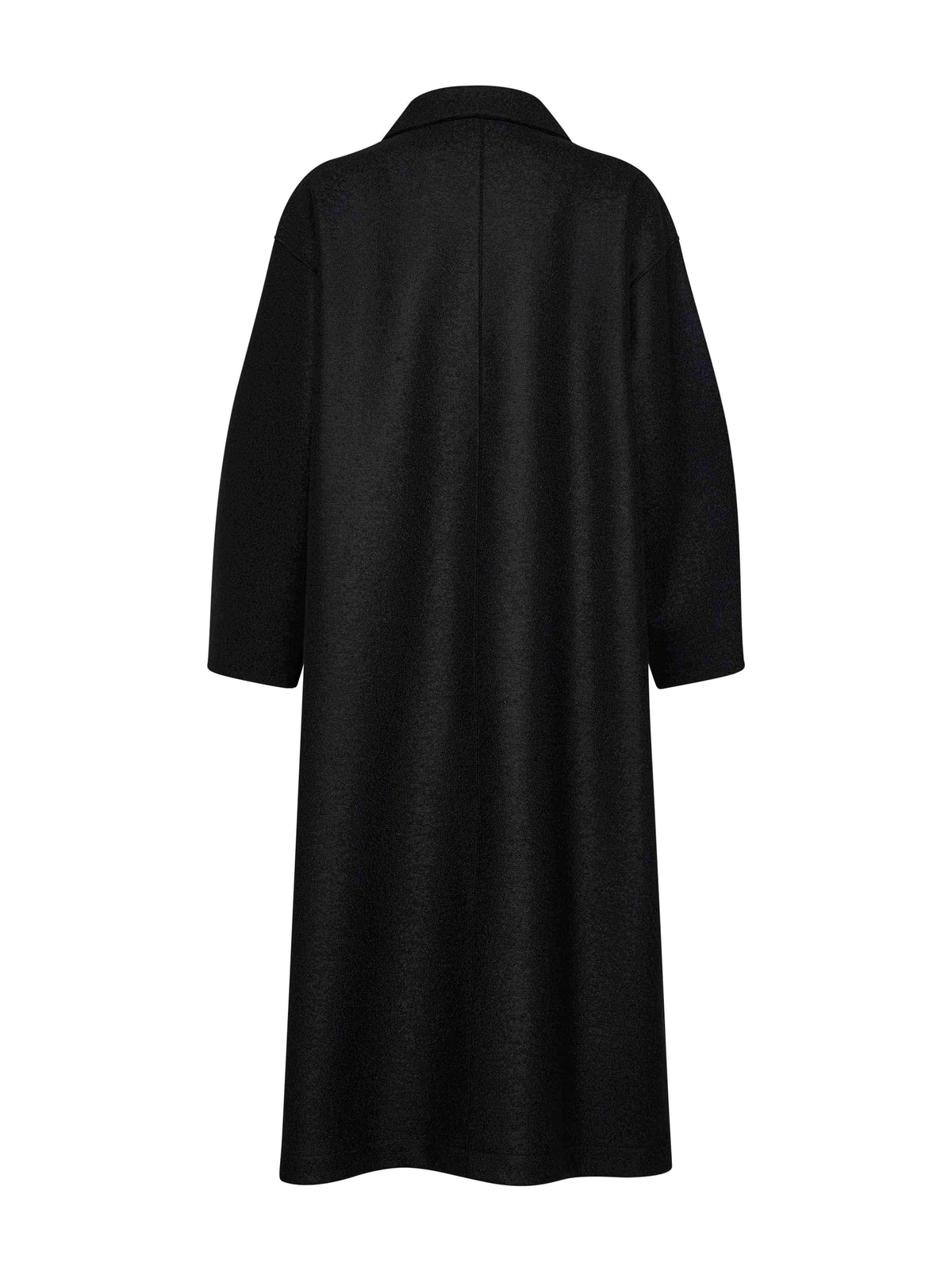 Harris Wharf London Women Black Felted Wool Funnel Neck Oversized Coat HARRIS WHARF LONDON