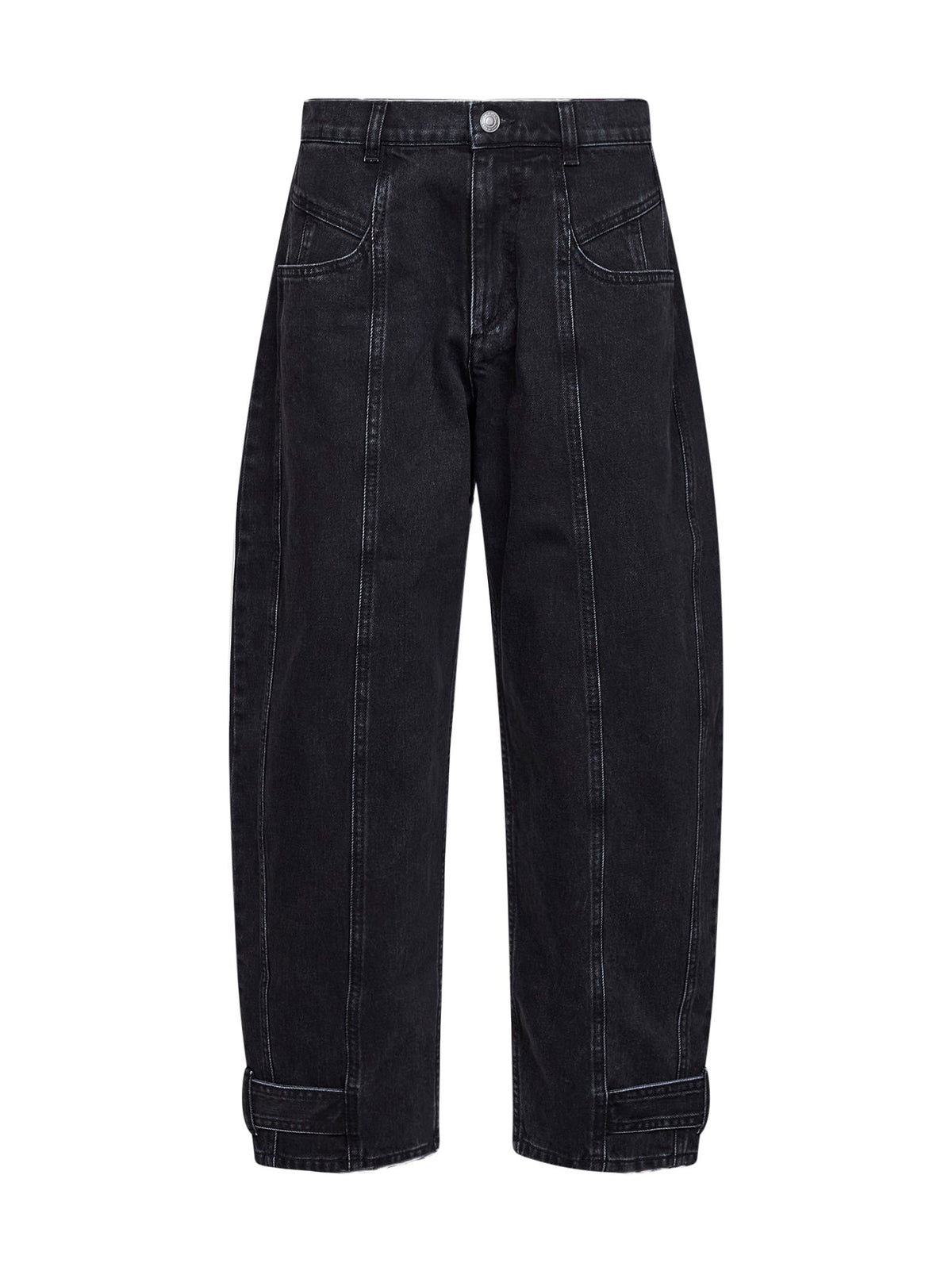 Isabel Marant Women Black Cotton Denim Leya Barrel Jeans ISABEL MARANT
