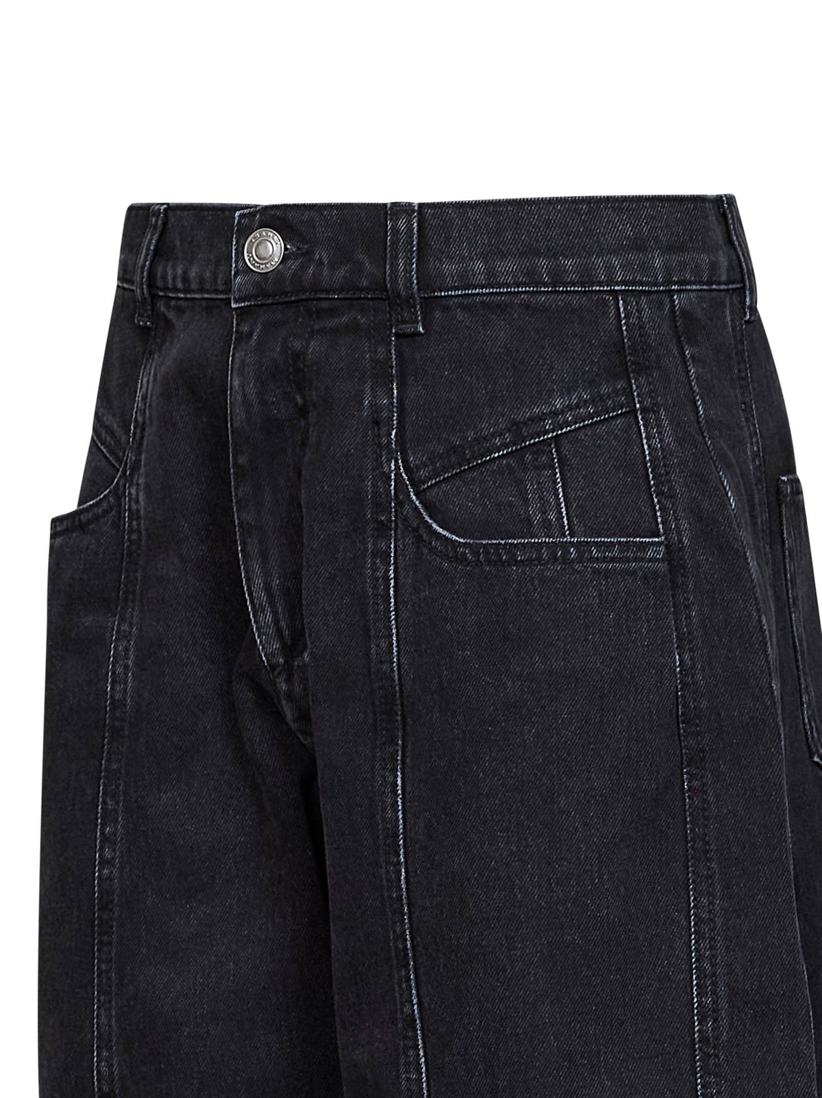 Isabel Marant Women Black Cotton Denim Leya Barrel Jeans ISABEL MARANT