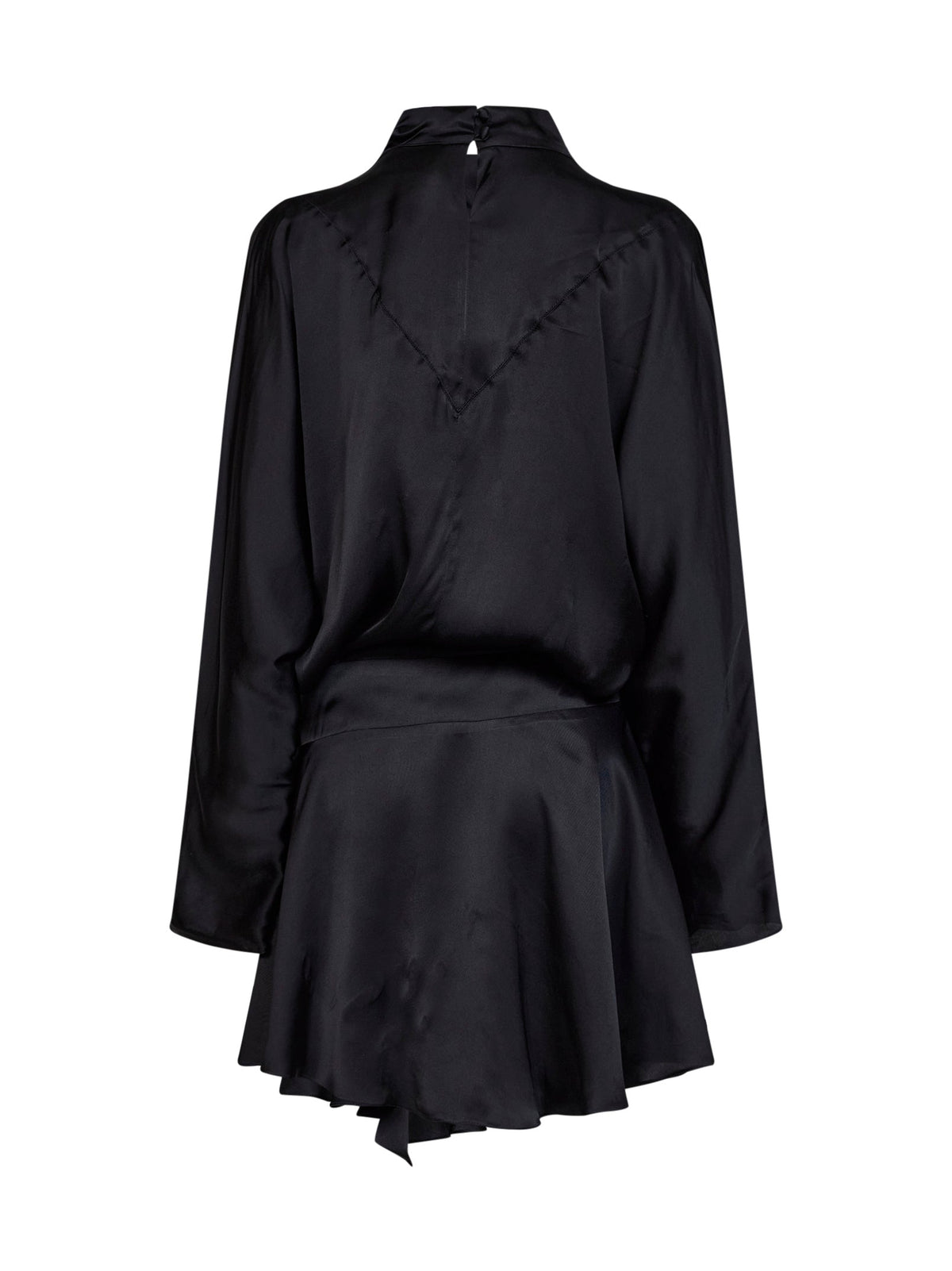 Isabel Marant Women Black Satin Neline Draped Mini Dress ISABEL MARANT