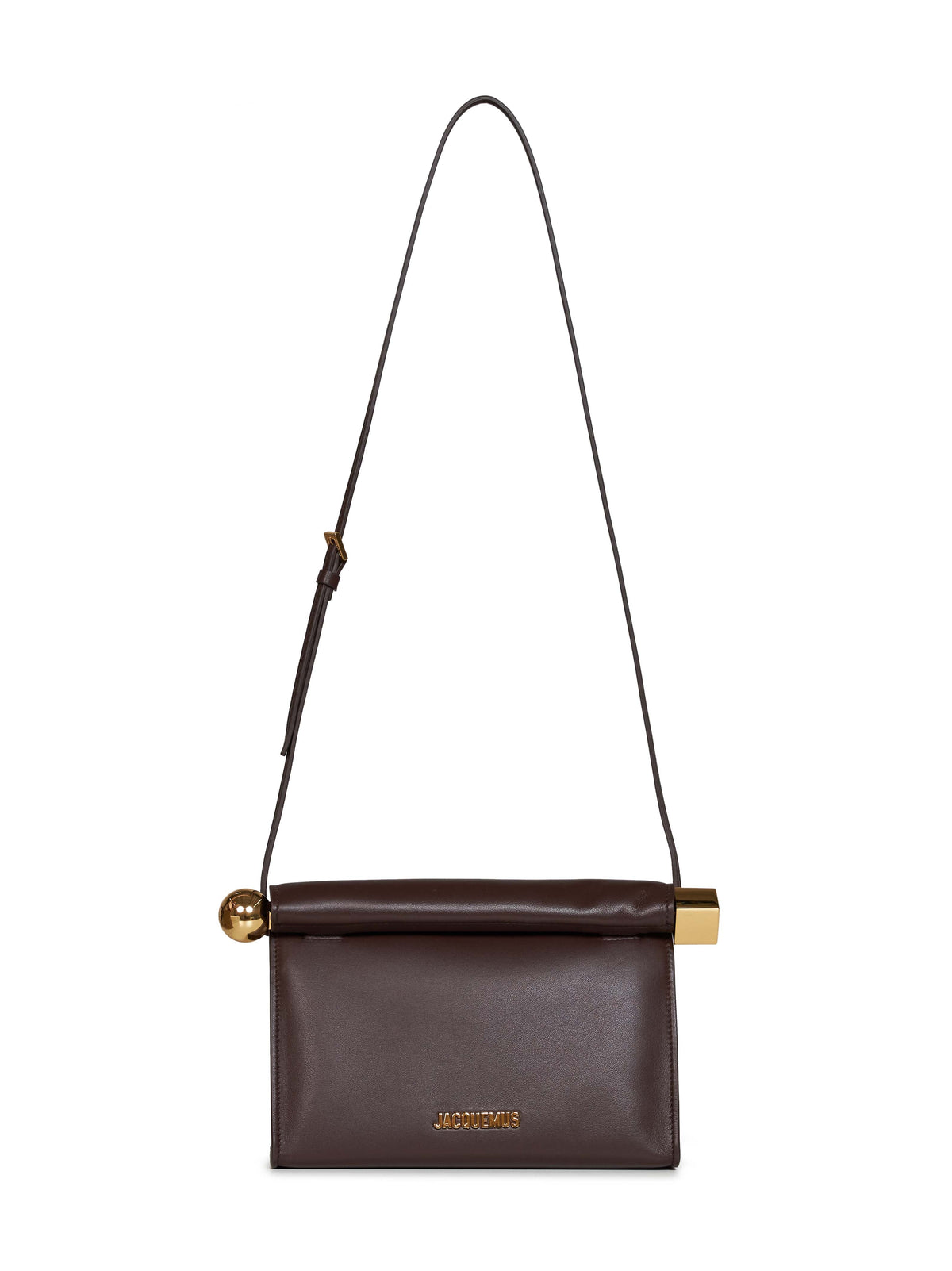 Jacquemus Women Midnight Brown Rond Carré Clutch With Shoulder Strap JACQUEMUS